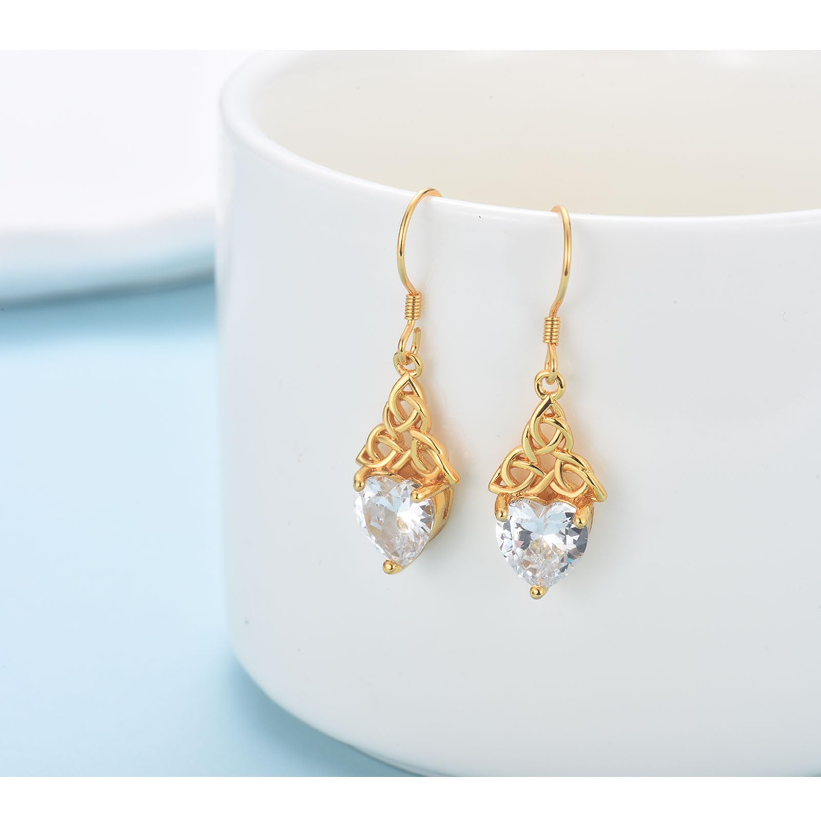 Sterling Silver Drop Earrings for Women - Hypoallergenic Heart Shaped Cubic Zirconia Dangle Earrings | Sensitive Ears Friendly Jewelry | Perfect Gift for Christmas, Anniversary & Special Occasions | Elegant Everyday Wear & Party Accessories