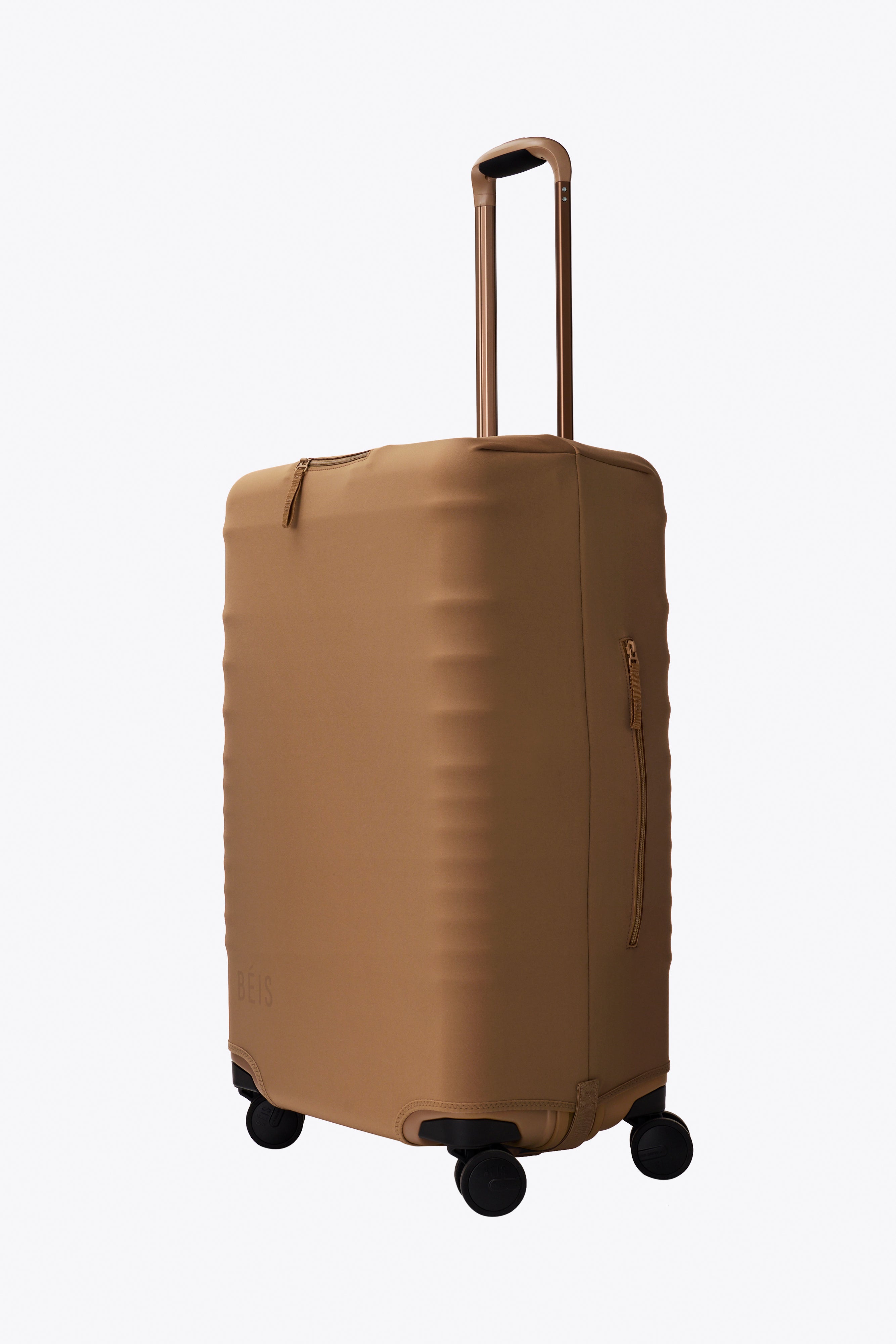 Premium Camel-Colored Medium Check-In Luggage Cover - Durable Suitcase Protector for Travel, Airplane & Vacation Use