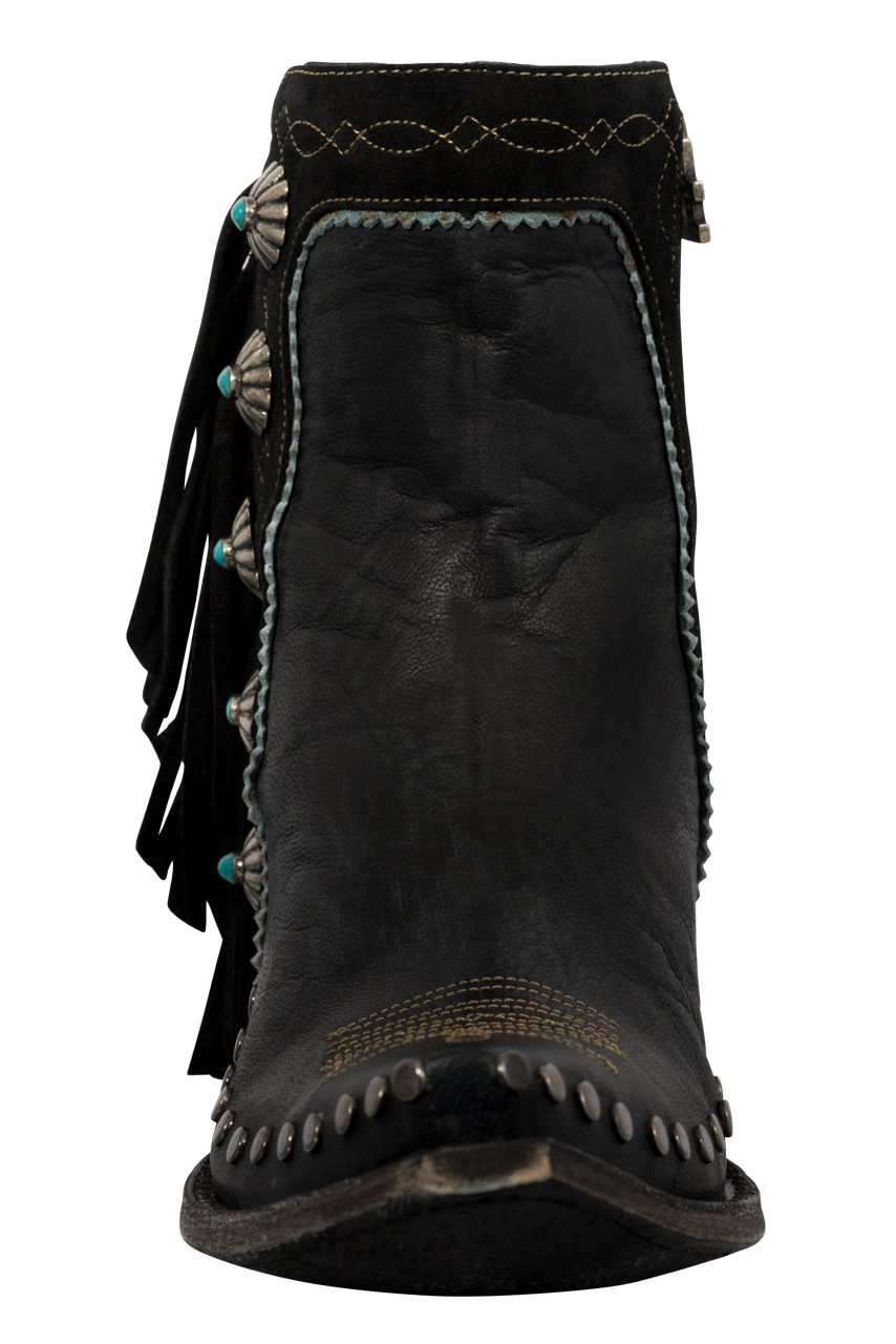 Old Gringo Double D Ranch Women's Apache Boots - Black Leather Cowboy Boots for Western Riding, Country Fashion & Outdoor Events