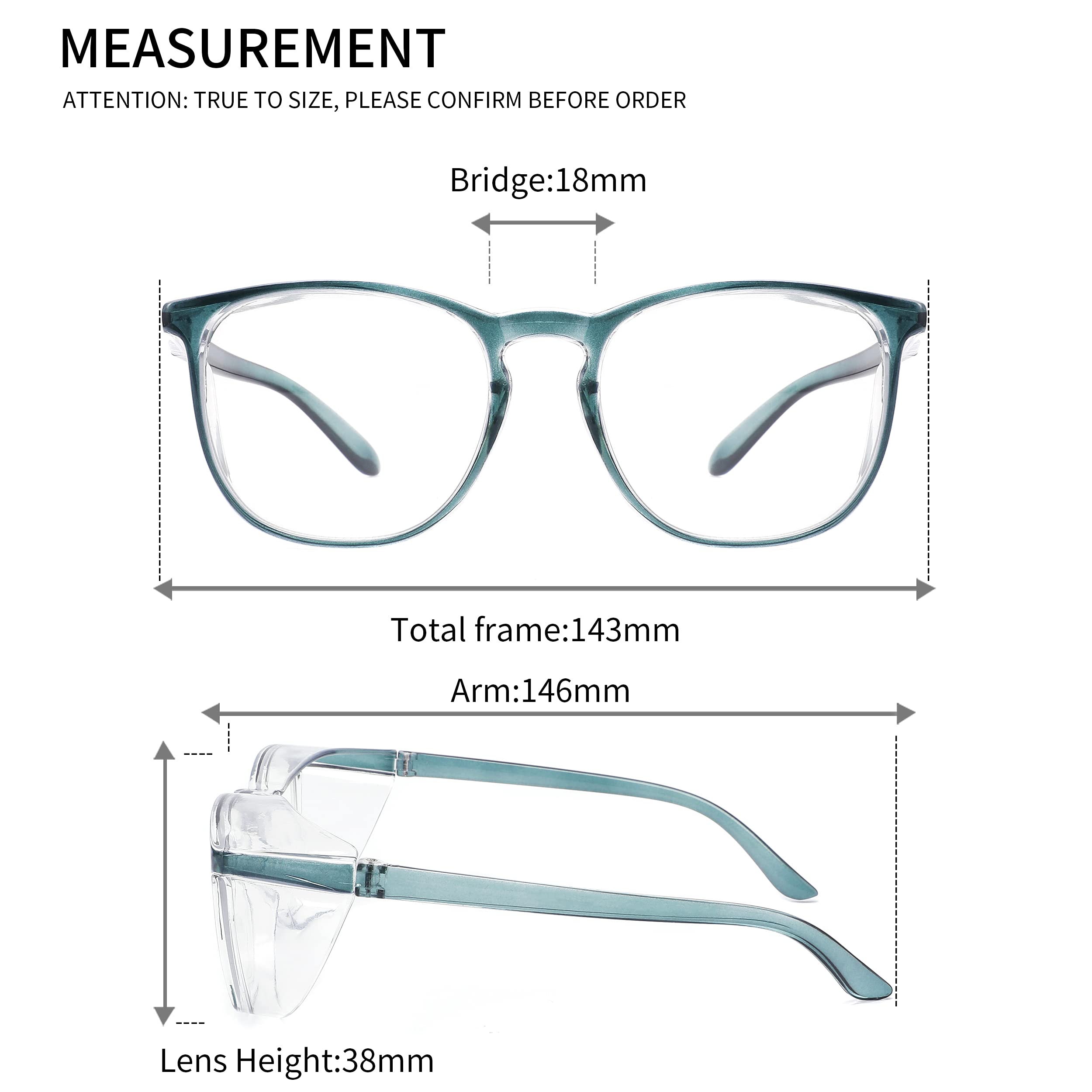 Alsenor Anti Fog Safety Glasses - Blue Light Blocking, UV Protection, Dustproof Protective Eyewear for Men & Women (Blue) - Ideal for Construction, Lab Work & Computer Use