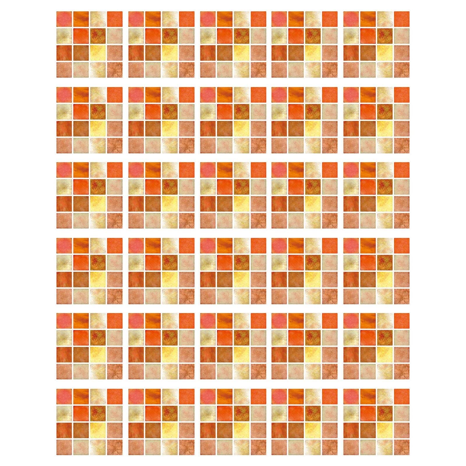 3D Mosaic Tile Stickers - DIY Floor & Wall Decals, Creative Simulation Flower Stickers for Home Decor, Water Bottles & Phone Cases - Bright Vinyl Film for Kids Room, Kitchen Backsplash & Office Decor
