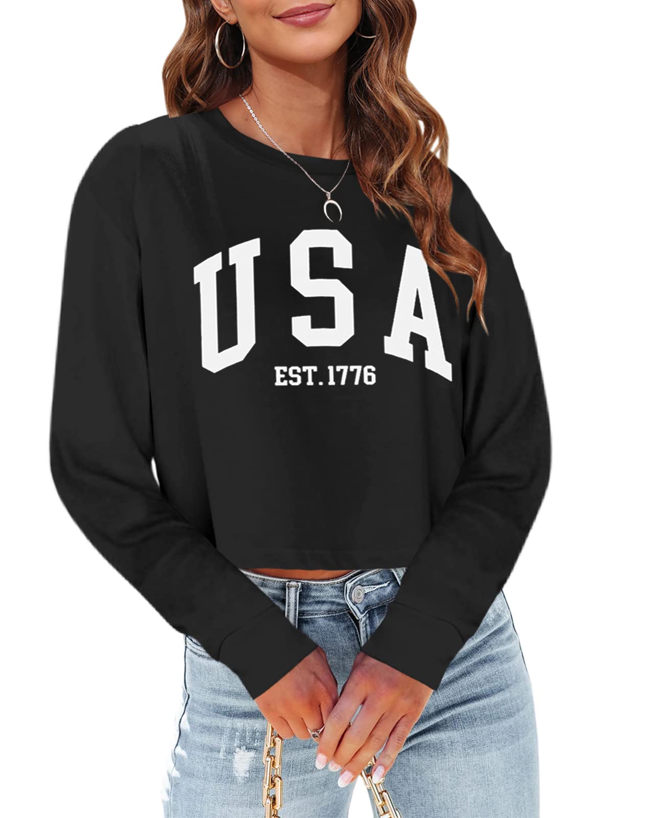 Tankaneo Women's Long Sleeve Crop Tops - Loose Fit Cropped T-Shirt 2025 | Crew Neck Casual Shirt for Women | Perfect for Layering, Streetwear & Everyday Outfits