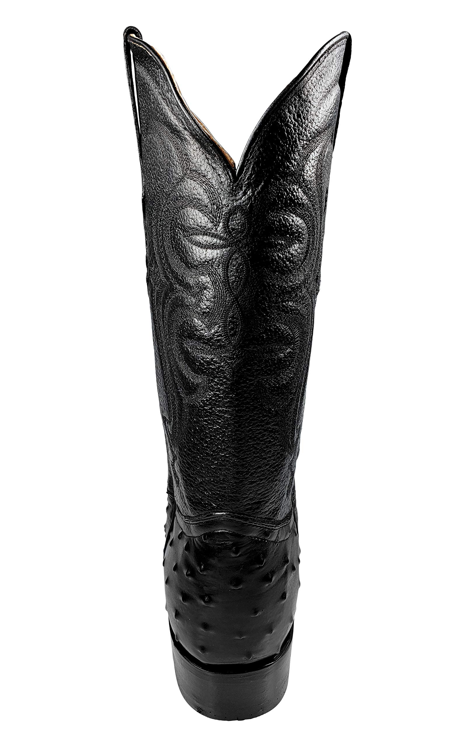 **Black Ostrich Print Cowboy Boots for Men & Women – Western Style Fashion Boots – Perfect for Rodeo, Country Music Festivals & Casual Wear**