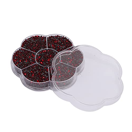 Premium Round Glass Rhinestones for Nails - 1000pcs Shiny Red Nail Art Decorations, DIY Crafts, Clothing Embellishments - Perfect for Manicures, Fashion Accessories, and DIY Projects