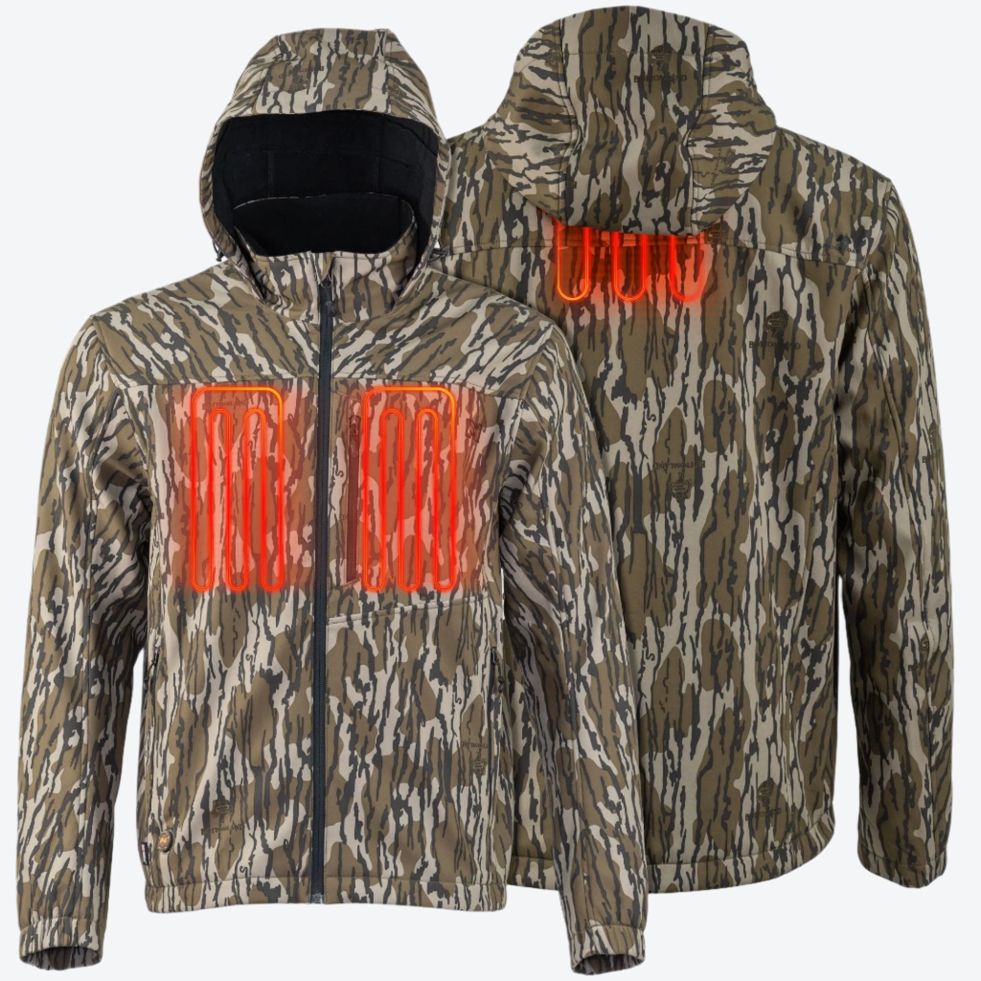 BLX Mossy Oak Heated Jacket for Men - Battery-Powered Winter Jacket with Adjustable Heating Zones - Perfect for Hunting, Camping & Outdoor Activities