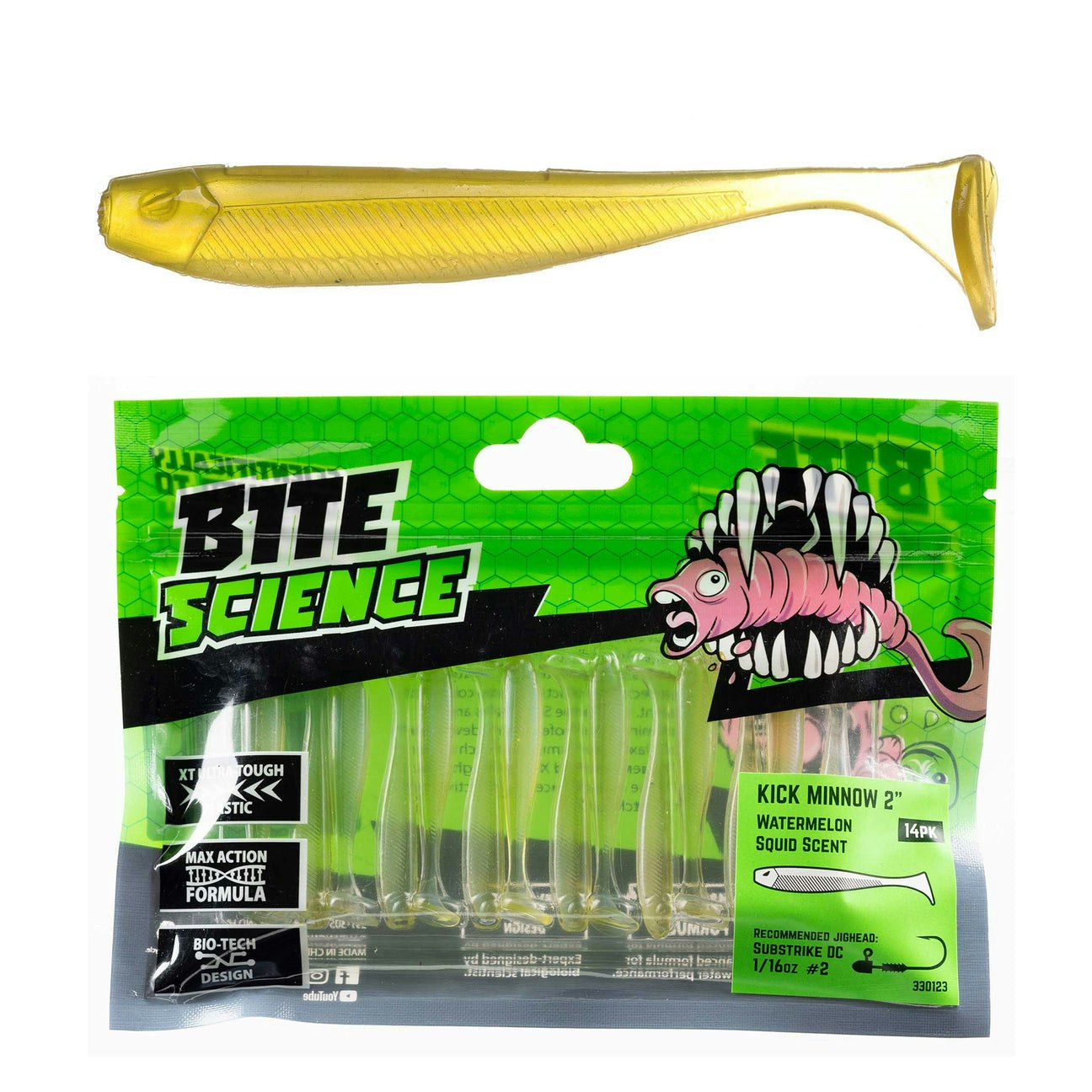 Bite Science Kick Minnow Fishing Lures - Topwater Bass Lures for Freshwater & Saltwater - Perfect for Trout, Walleye, and Pike Fishing in Lakes & Rivers