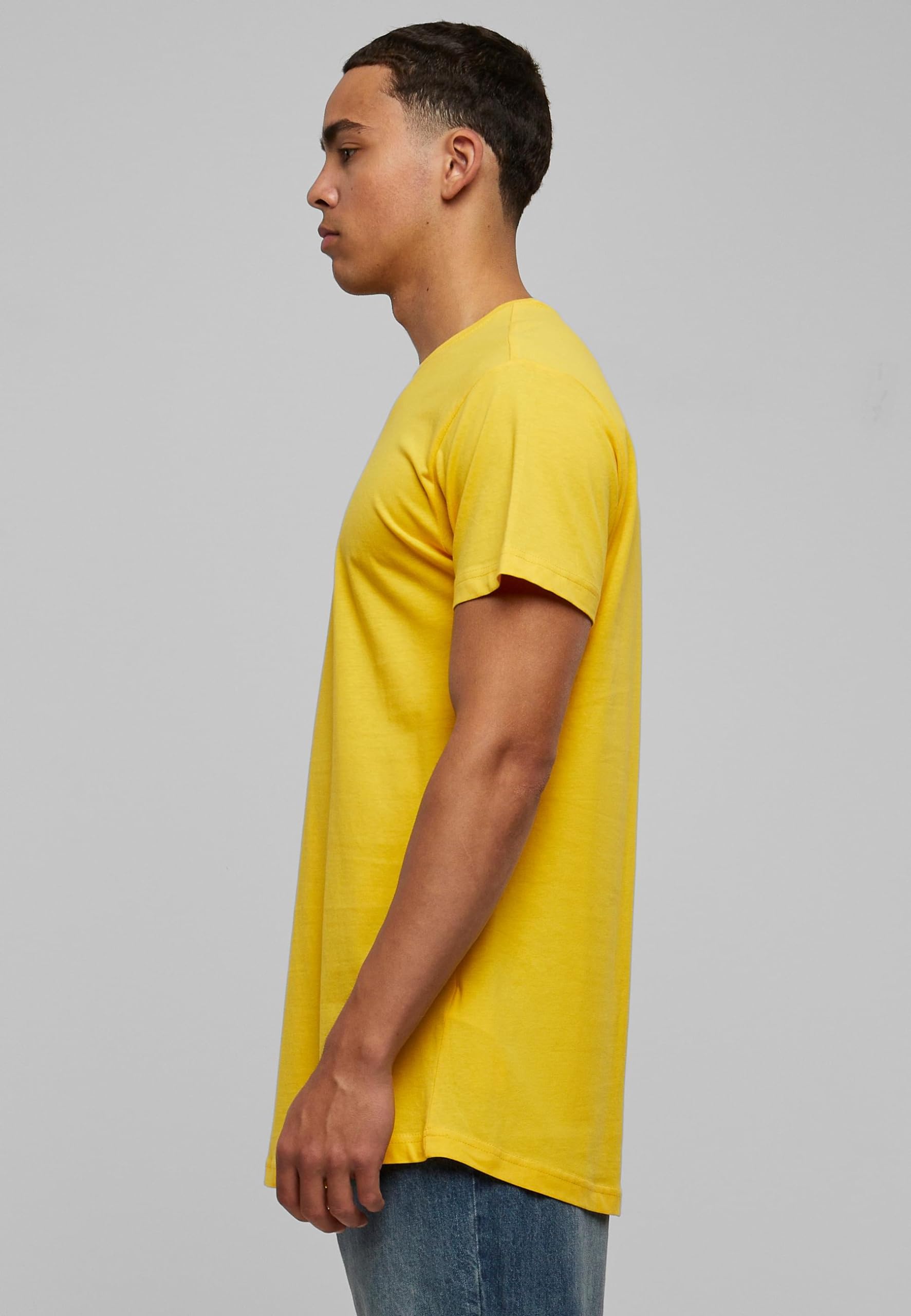 Trendy Shaped Long Tee in Chrome Yellow - Size M | Stylish Casual Wear for Everyday Outfits & Street Fashion