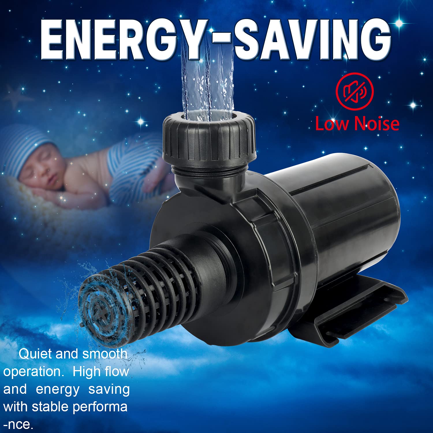 PC3000 3000GPH High Flow Submersible Water Pump - Powerful Home & Aquarium Water Transfer Pump for Ponds, Fountains, Hydroponics & Flood Control
