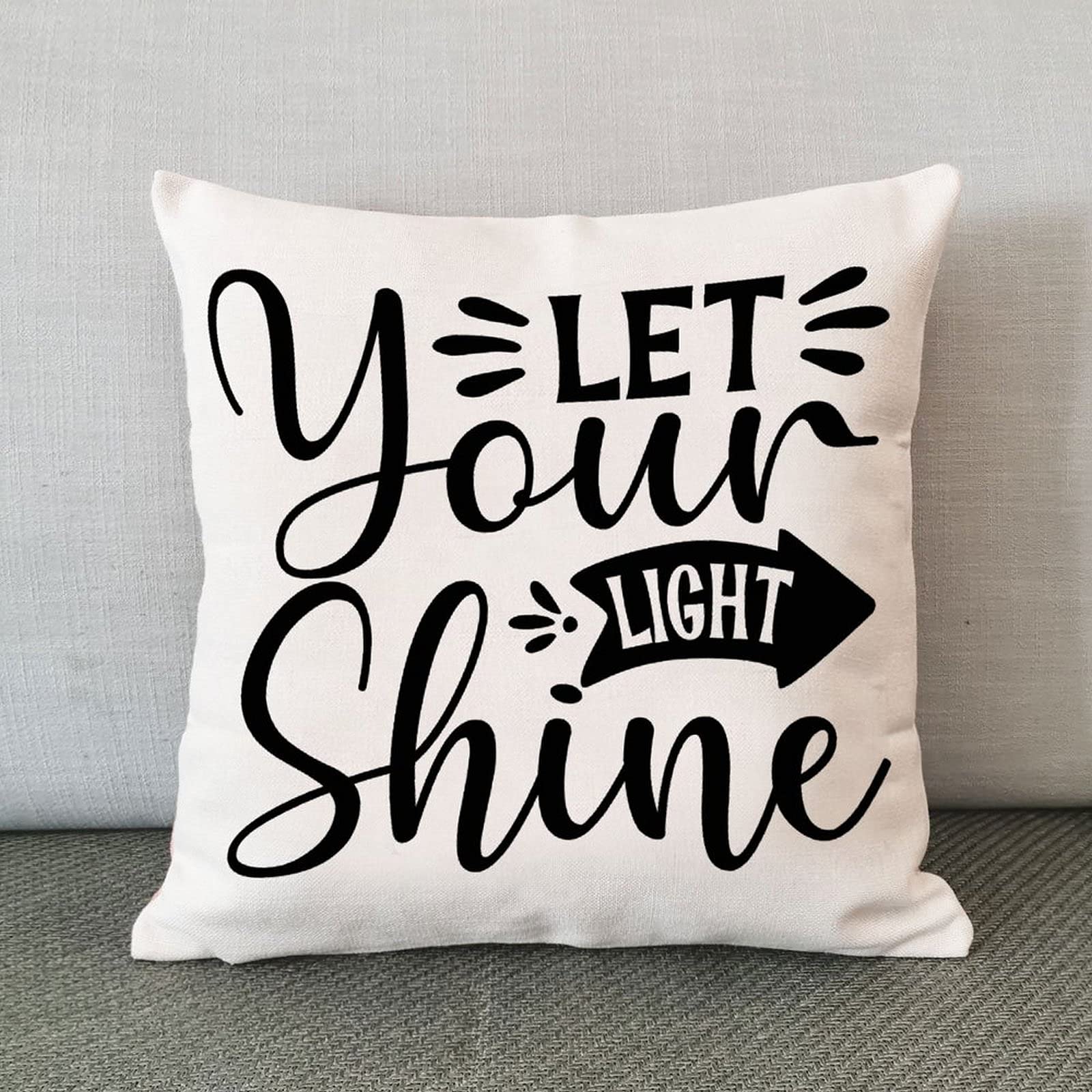 Religious Christmas Pillow Covers with Bible Quotes - 'Let Your Light Shine' Christian Home Decor for Sofa, Couch & Holiday Gifts | Perfect for Christmas Decorations, Church Events & Spiritual Gifting