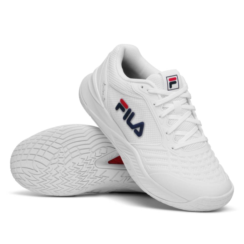 Fila Axilus 3 Women's Tennis Shoes - White & Navy Blue Athletic Shoes for Women | Perfect for Court Play, Training & Casual Wear