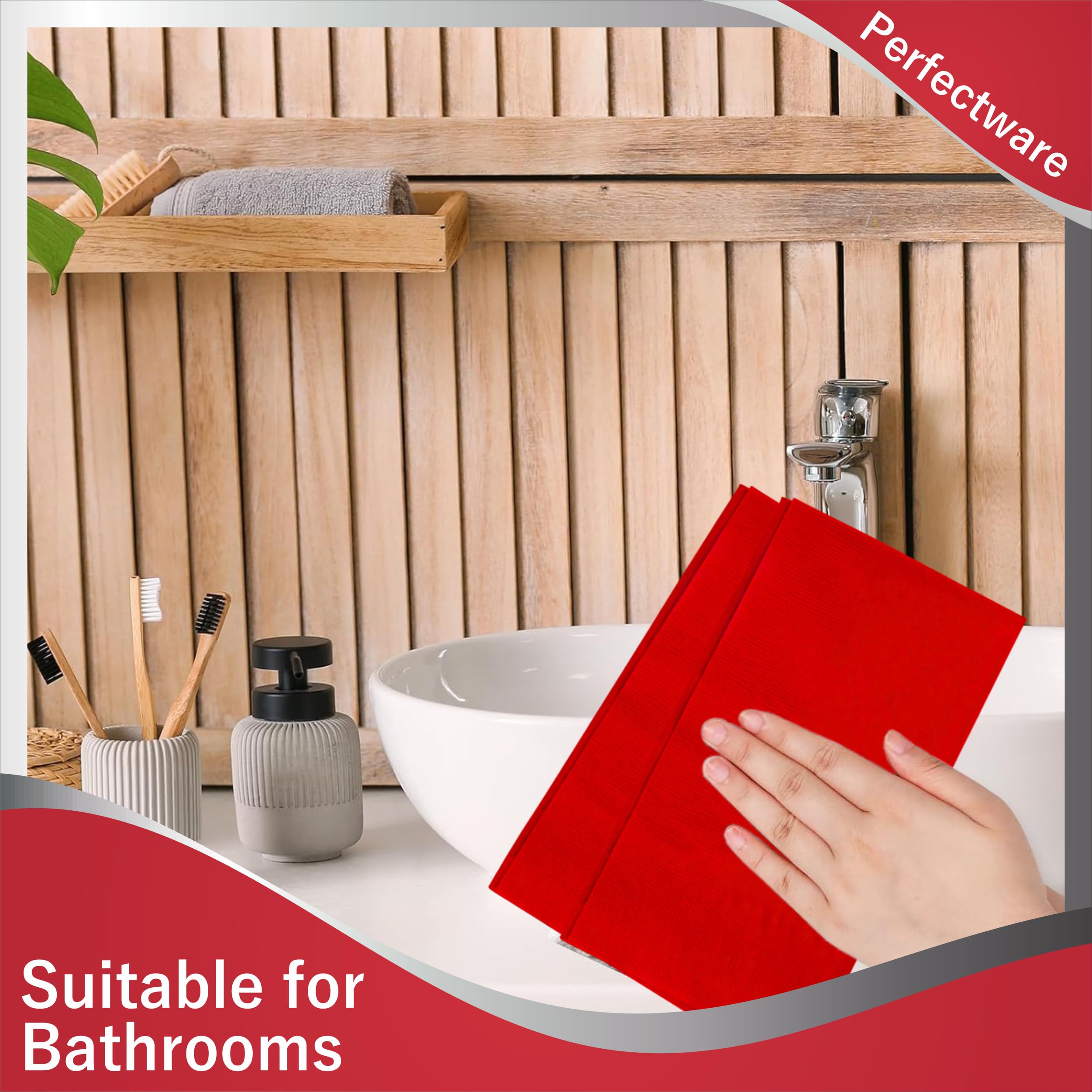 Premium 2-Ply Red Dinner Napkins - 125ct Bulk Pack | Soft & Absorbent for Parties, Weddings, Restaurants & Everyday Dining