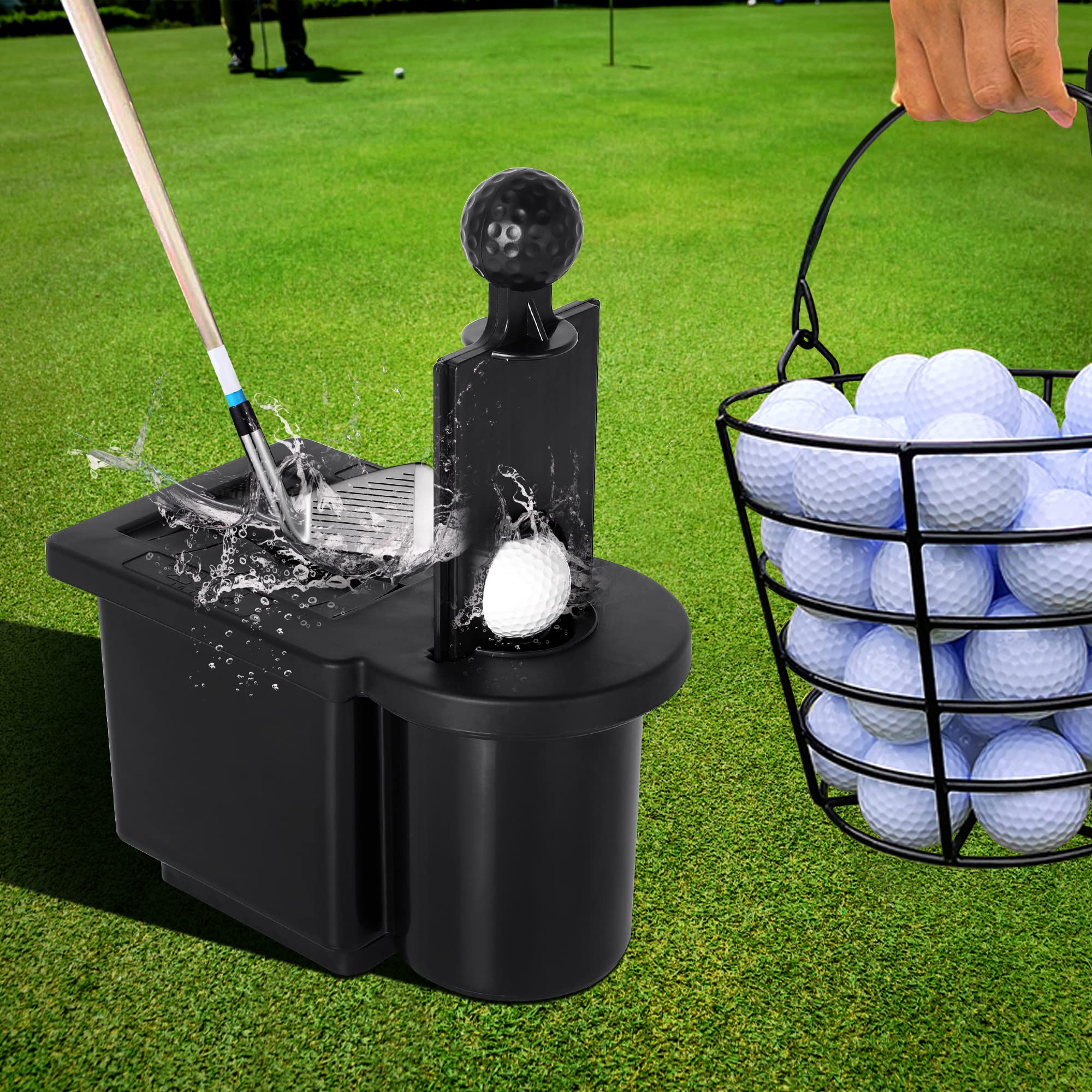 10L Golf Ball & Club Washer Bucket - Deep Cleaning for Golf Balls & Clubs, Compatible with EZGO, Club Car & Most Golf Carts - Perfect for Driving Range, Home Practice & Course Maintenance