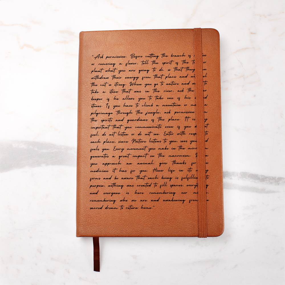 Spiritualism Journal - Vegan Leather Notebook with Nature Spirits Design for Meditation, Journaling & Gift Giving