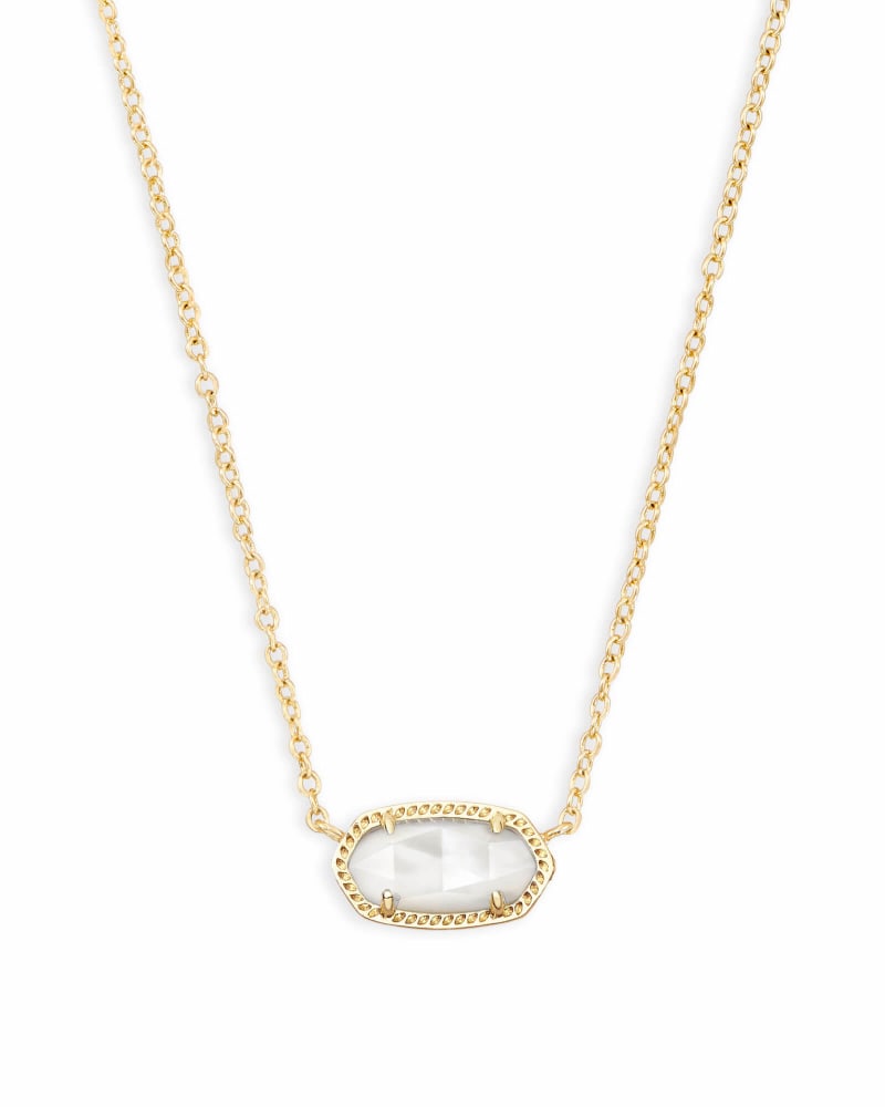 Elisa Gold Pendant Necklace with Ivory Mother of Pearl - Elegant Jewelry Gift for Women, Perfect for Weddings, Anniversaries & Special Occasions