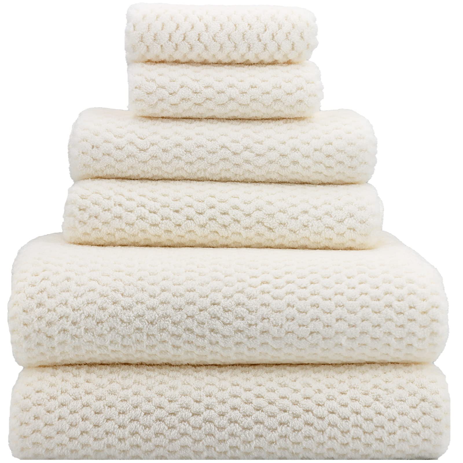YTYC Ultra Soft Microfiber Towel Set - 2 Oversized Bath Sheets (39x78 Inch), 2 Bath Towels (29x59 Inch), 2 Hand Towels & 2 Washcloths - Highly Absorbent, Extra Large Shower Towels (80% Polyester) for Spa, Bathroom & Luxury Home Use