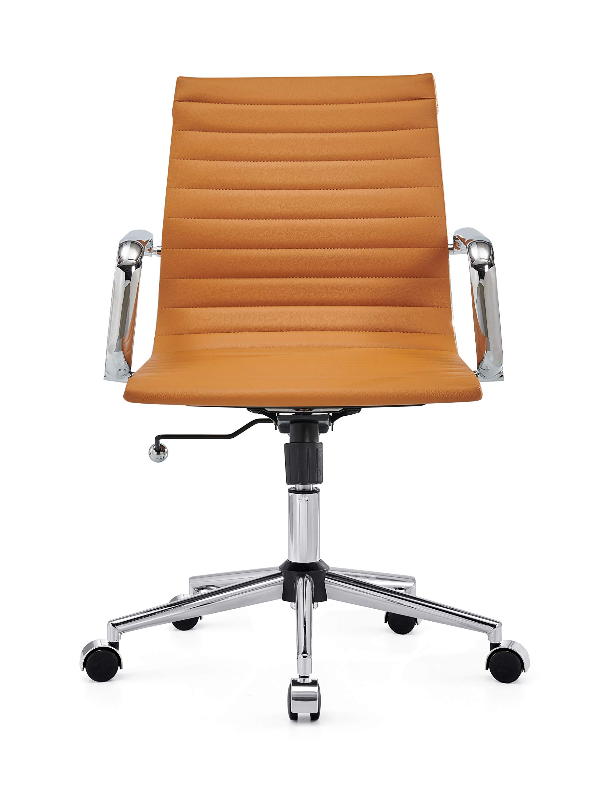 Ergonomic Office Chair with Lumbar Support - Mid Back White Swivel Desk Chair with Wheels, 320lbs Weight Capacity (Terracotta) - Perfect for Home Office, Gaming, and Workspace Comfort