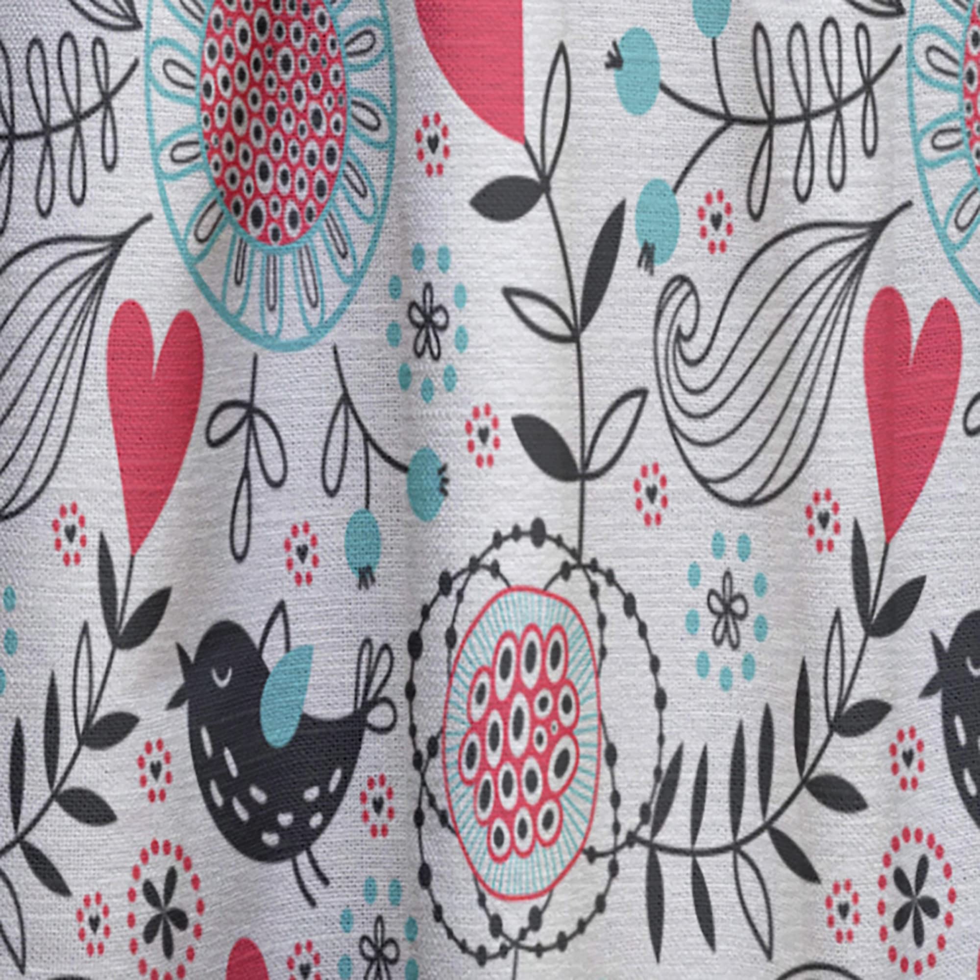 DesignQ Thermal Insulated Curtains - Romantic Floral Pattern Single Panel (52x120 inches) for Bedroom & Living Room - Blackout Drapes for Privacy, Light Control & Energy Efficiency