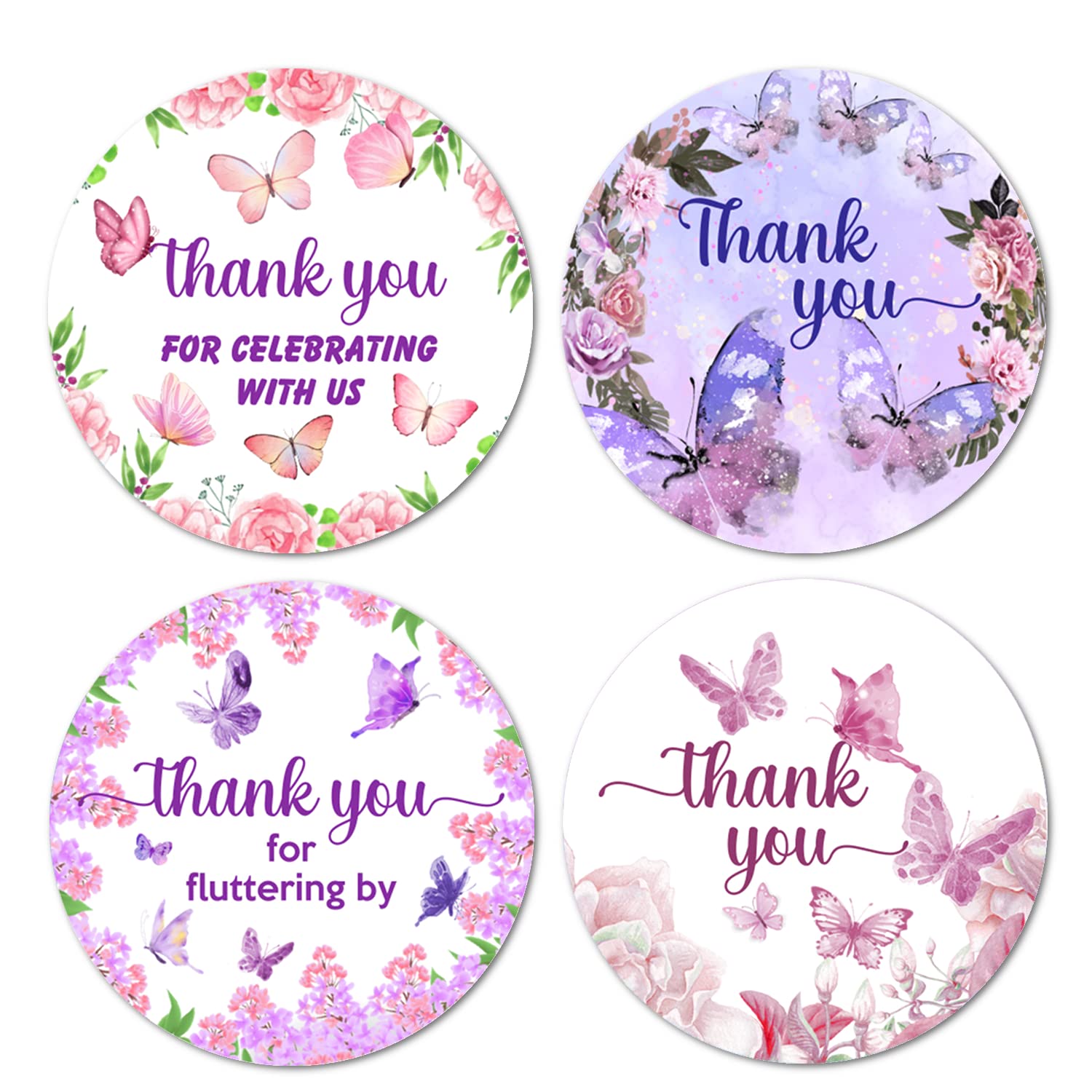 40 Thank You Stickers - 2 Inch Round Glossy Labels for Baby Shower, Birthday, Wedding, Bridal Shower | Perfect for Party Favors, Gift Tags, Games & Supplies | Made in USA | Great for DIY Crafts, Invitations & Event Decorations