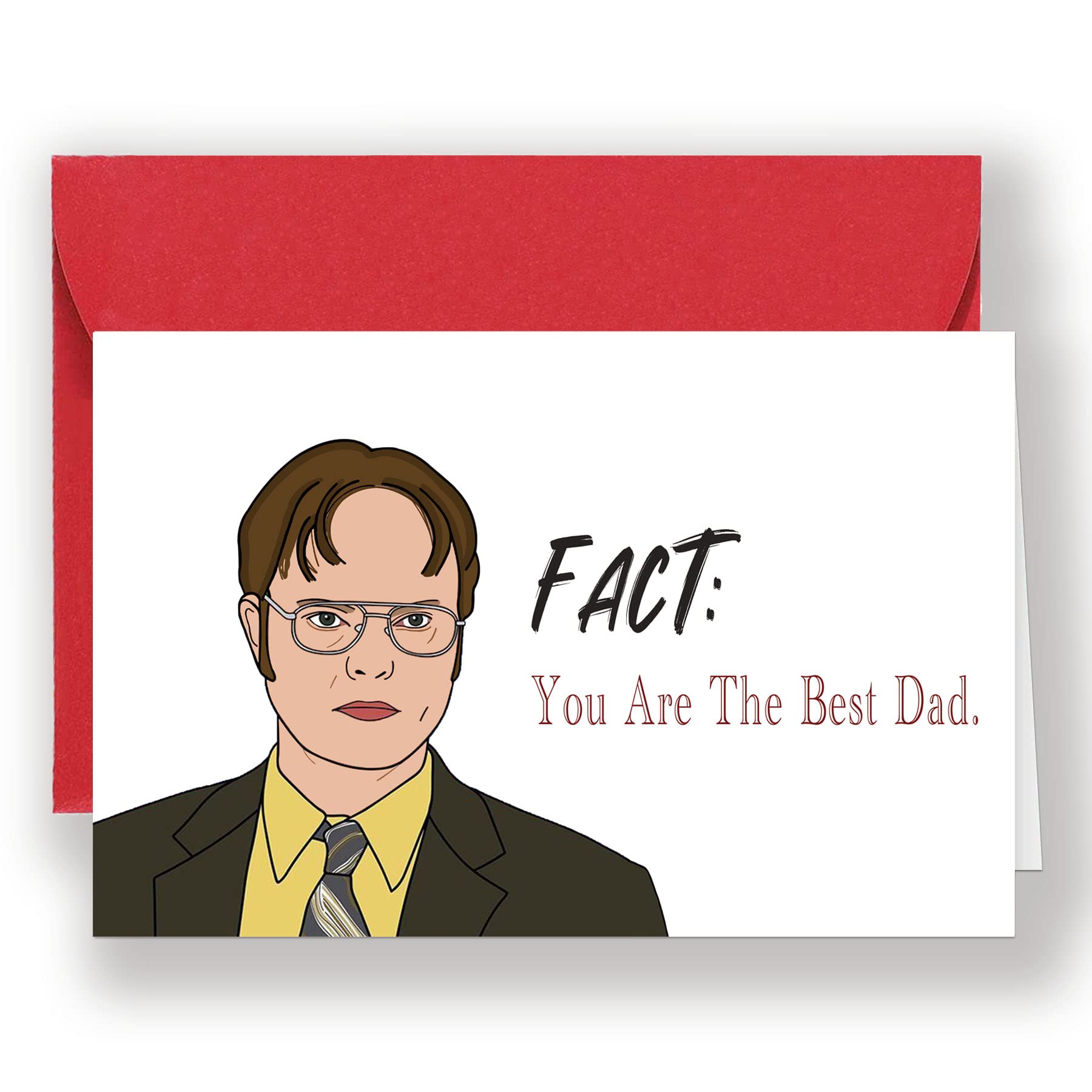 Funny Dwight Schrute Office Themed Father's Day Card - Best Dad Birthday Card for Him - Perfect for Office Fans & Father's Day Gifts