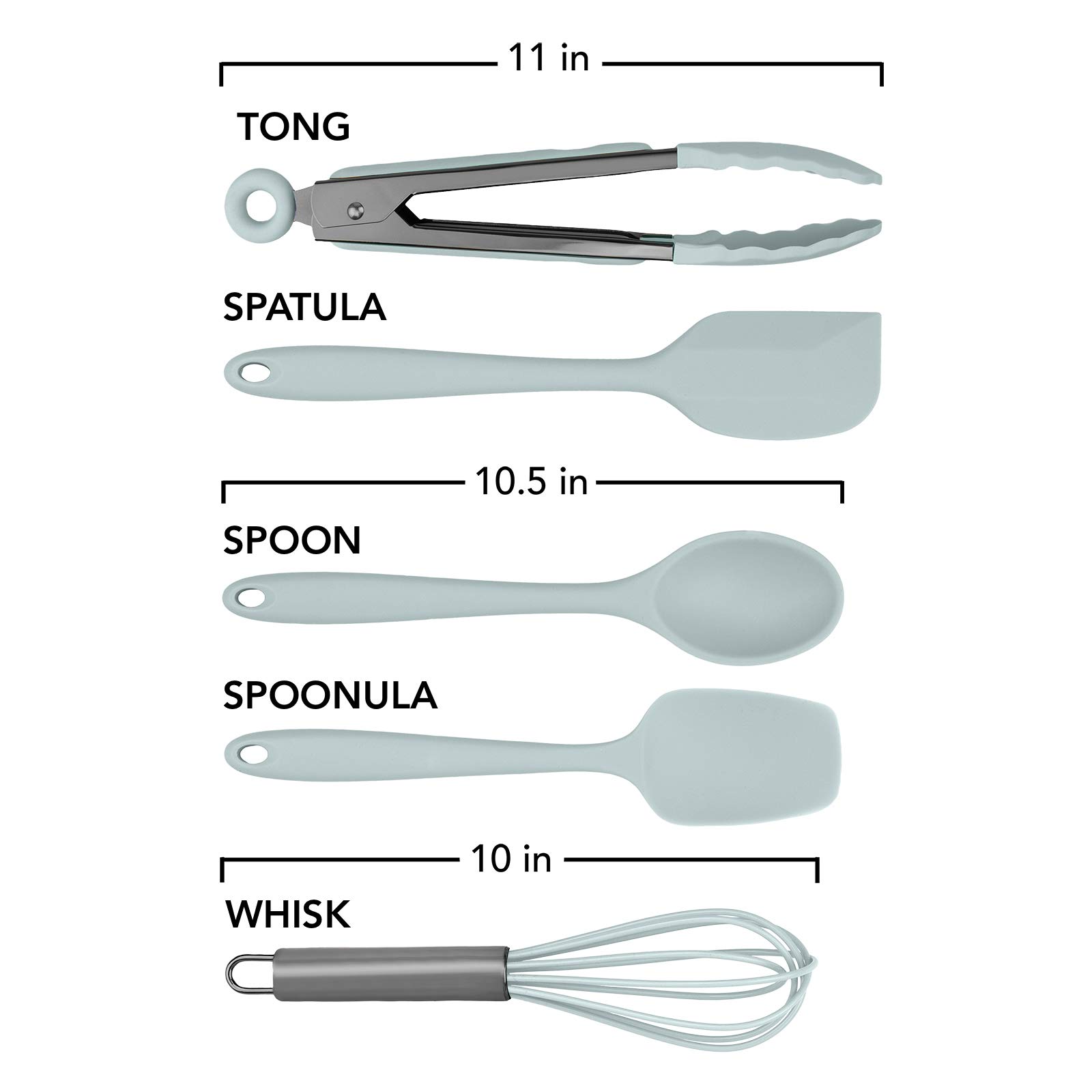 Premium 12-Piece Silicone Kitchen Utensil Set - Non-Scratch Cooking Tools for Nonstick Cookware - Heat Resistant Spatula, Spoon & Tongs - Easy Clean Mint Green Kitchen Gadgets - Perfect for Baking, Frying & Everyday Cooking