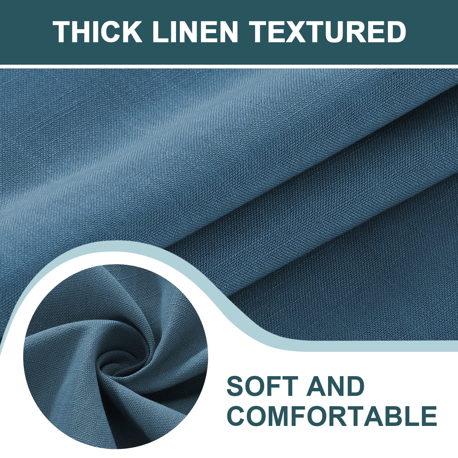 FantasDecor Rectangle Tablecloth 54 x 80 Inch - Wrinkle Resistant Waterproof Linen Fabric Cover for Dining Room, Kitchen & Outdoor Use - Ink Blue Table Cover for Parties, Picnics & Everyday Dining