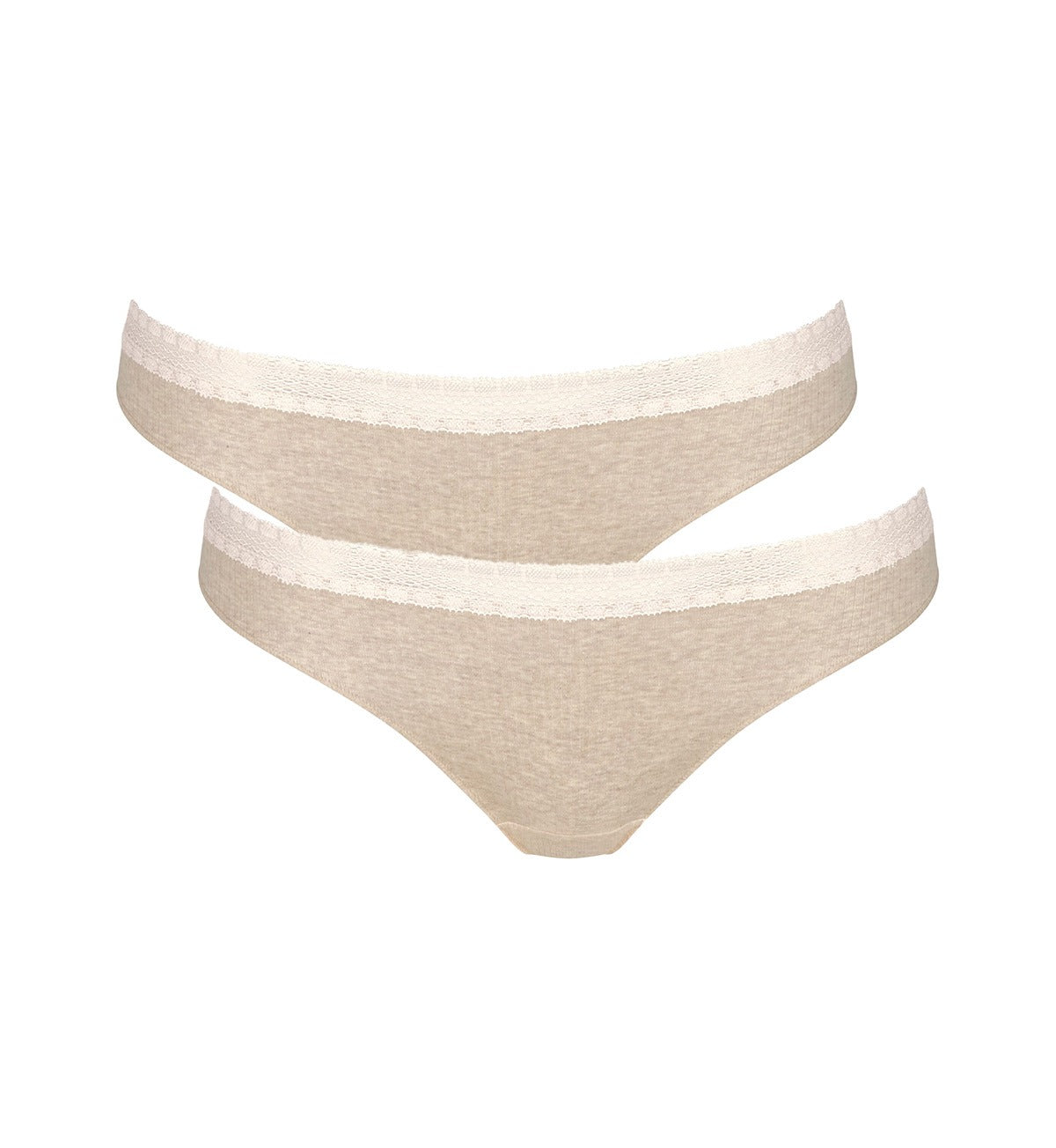SLOGGI GO RIBBED CONSIDERED BRAZILIAN PANTIES 2-PACK - Comfortable Cotton Underwear for Women, Everyday Wear & Lounge