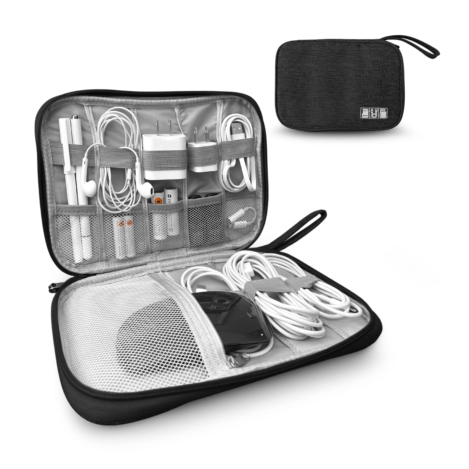 Portable Electronics Charger Organizer - Travel Cable Storage Case for Cords, Chargers & Tech Accessories | Perfect for Business Trips, Vacations & Daily Organization