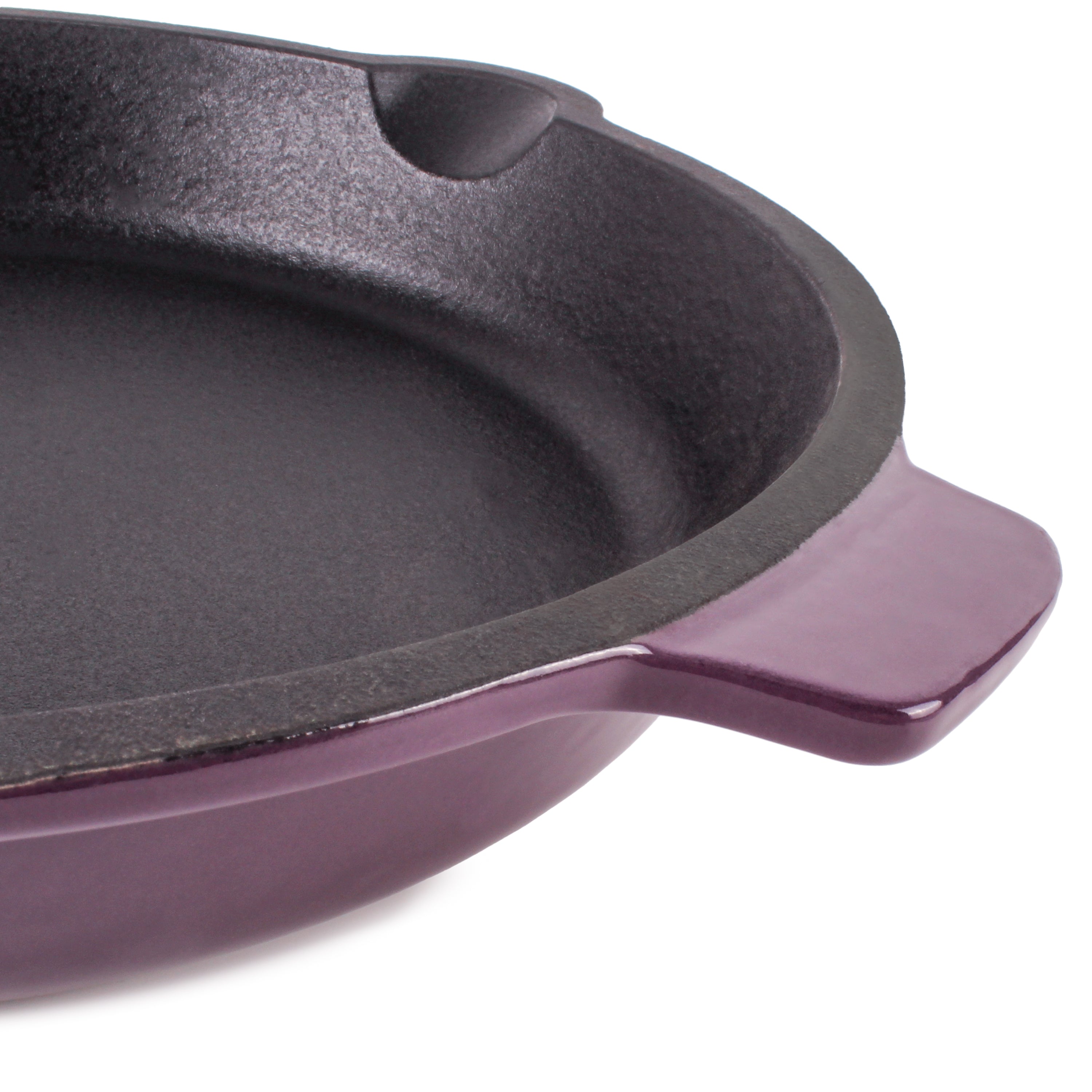 BergHOFF Neo 3-Piece Cast Iron Cookware Set - Purple Grill Pan & Fry Pan with Slotted Steak Press | Perfect for Stovetop Cooking, Grilling Steaks & Burgers, Indoor/Outdoor Use