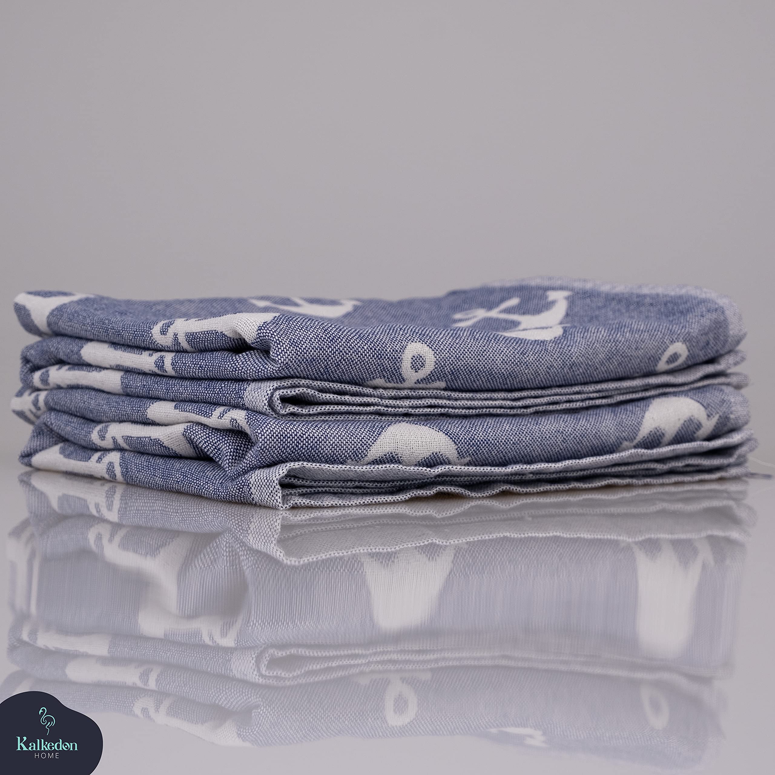 Premium Double-Sided Sand-Free Beach Towel - Organic Turkish Cotton Sarong & Peshtemal - Quick Dry Bath & Beach Blanket (Set of 2, White & Blue) - Perfect for Poolside, Travel & Yoga