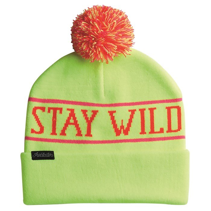 Airblaster Stay Wild Pom Beanie 2021 - Warm Winter Hat with Faux Fur Pom for Men & Women - Perfect for Skiing, Snowboarding & Cold Weather Activities