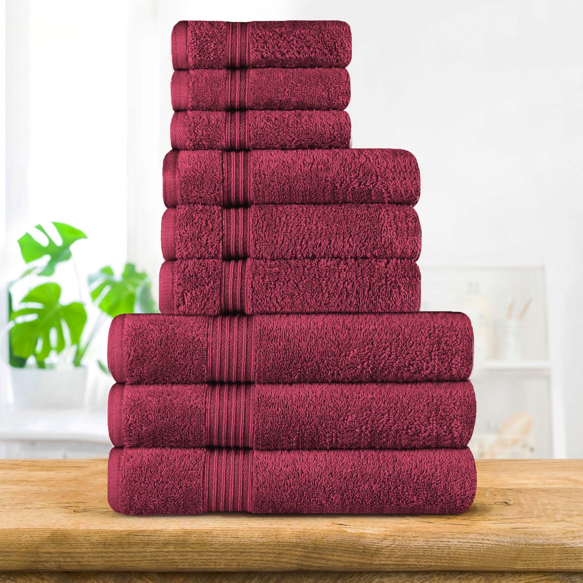 Premium Egyptian Cotton 9-Piece Bath Towel Set - Ultra Soft, Highly Absorbent, Quick-Drying - Perfect for Spa, Bathroom & Luxury Home Use