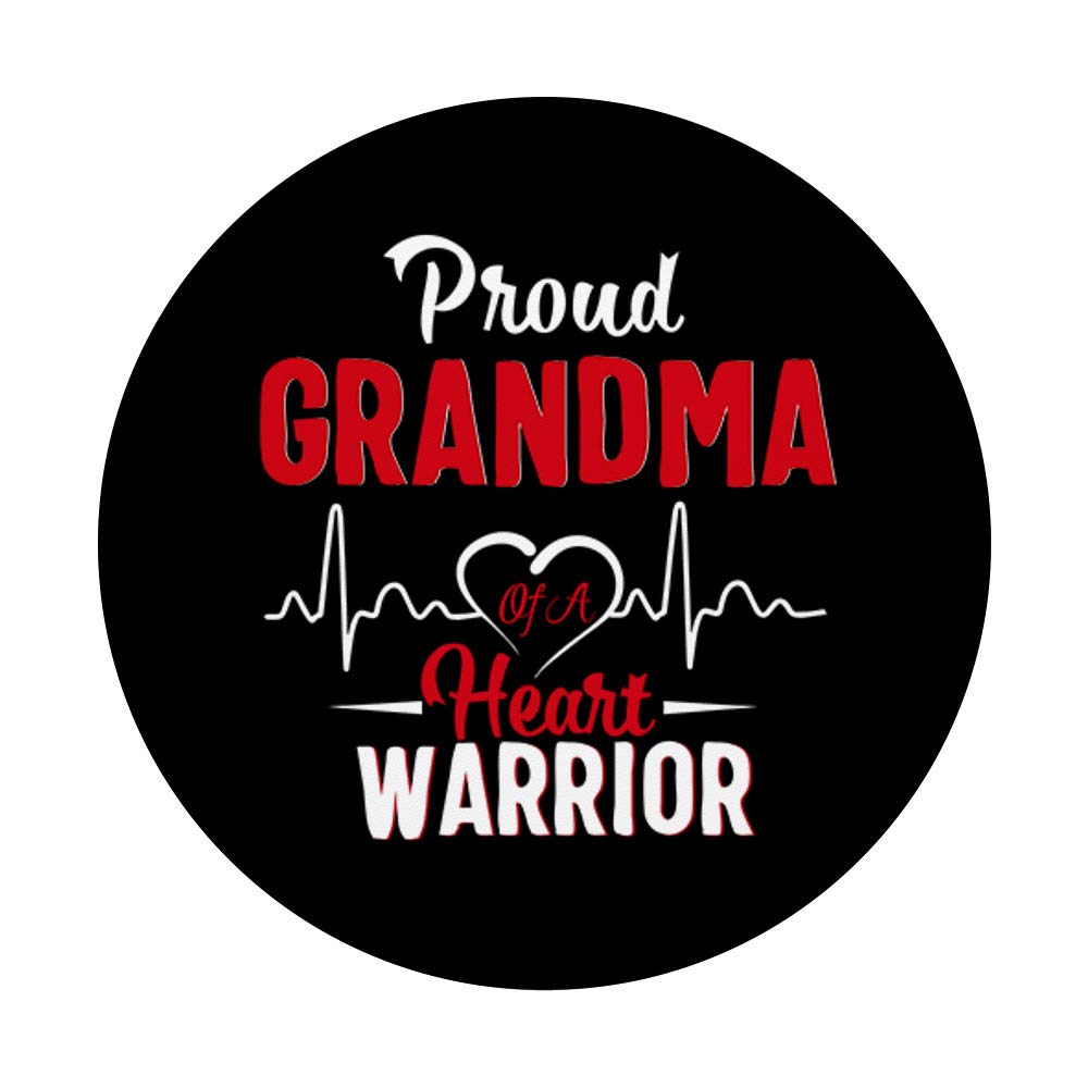 Proud Grandma of a Heart Warrior - CHD Awareness Gift - Swappable PopSockets PopGrip for Phones & Tablets - Perfect for Medical Staff, Parents & CHD Supporters