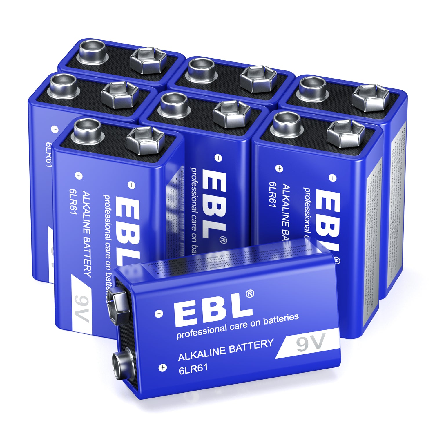 EBL 9V 6LR61 Alkaline Non-Rechargeable Battery 600mAh - Long-Lasting Power for Smoke Detectors, Toys, and Electronic Devices