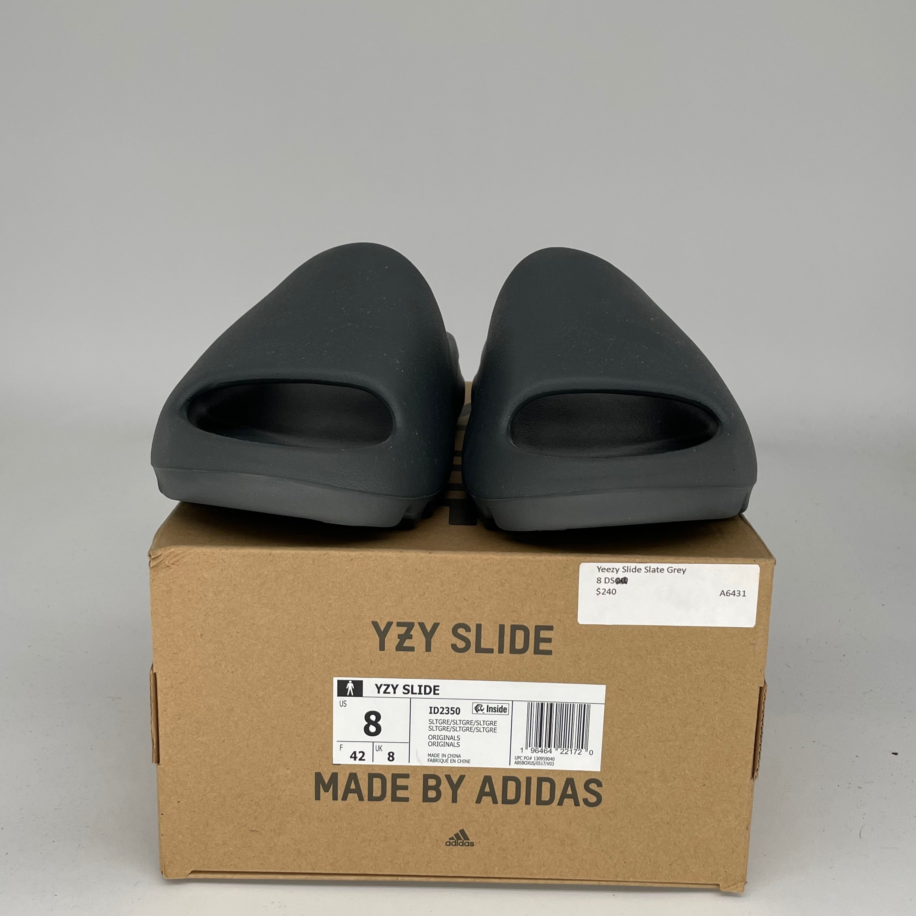 Adidas Yeezy Slide Slate Grey - Men's Size 8 [ID2350] | Comfortable Slides for Beach, Pool & Casual Wear