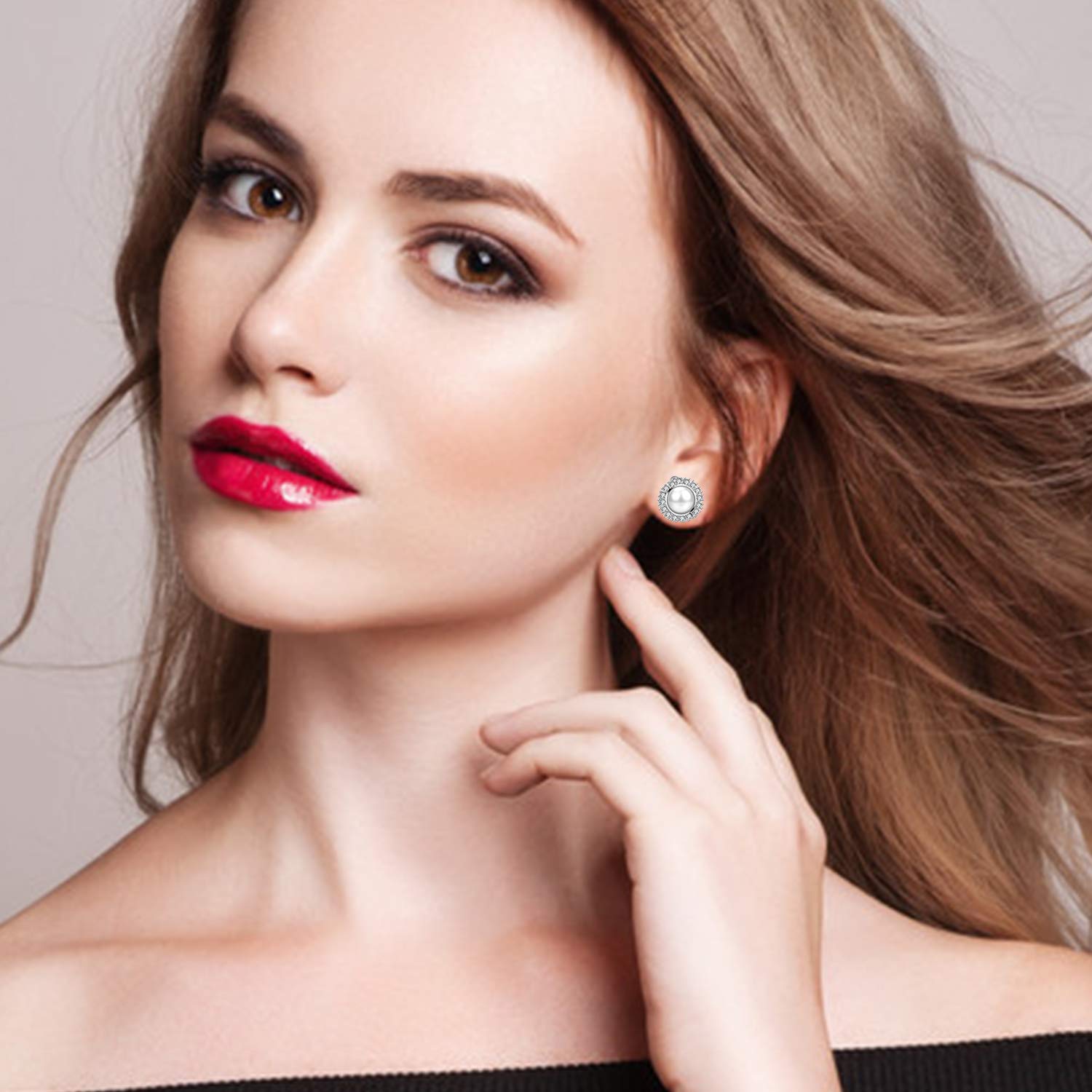 8 Pairs Clip On Earrings for Women - Non Pierced Rose Flower CZ Pearl Twist Knot Jewelry Set | Hypoallergenic Fashion Earrings for Parties, Weddings & Daily Wear