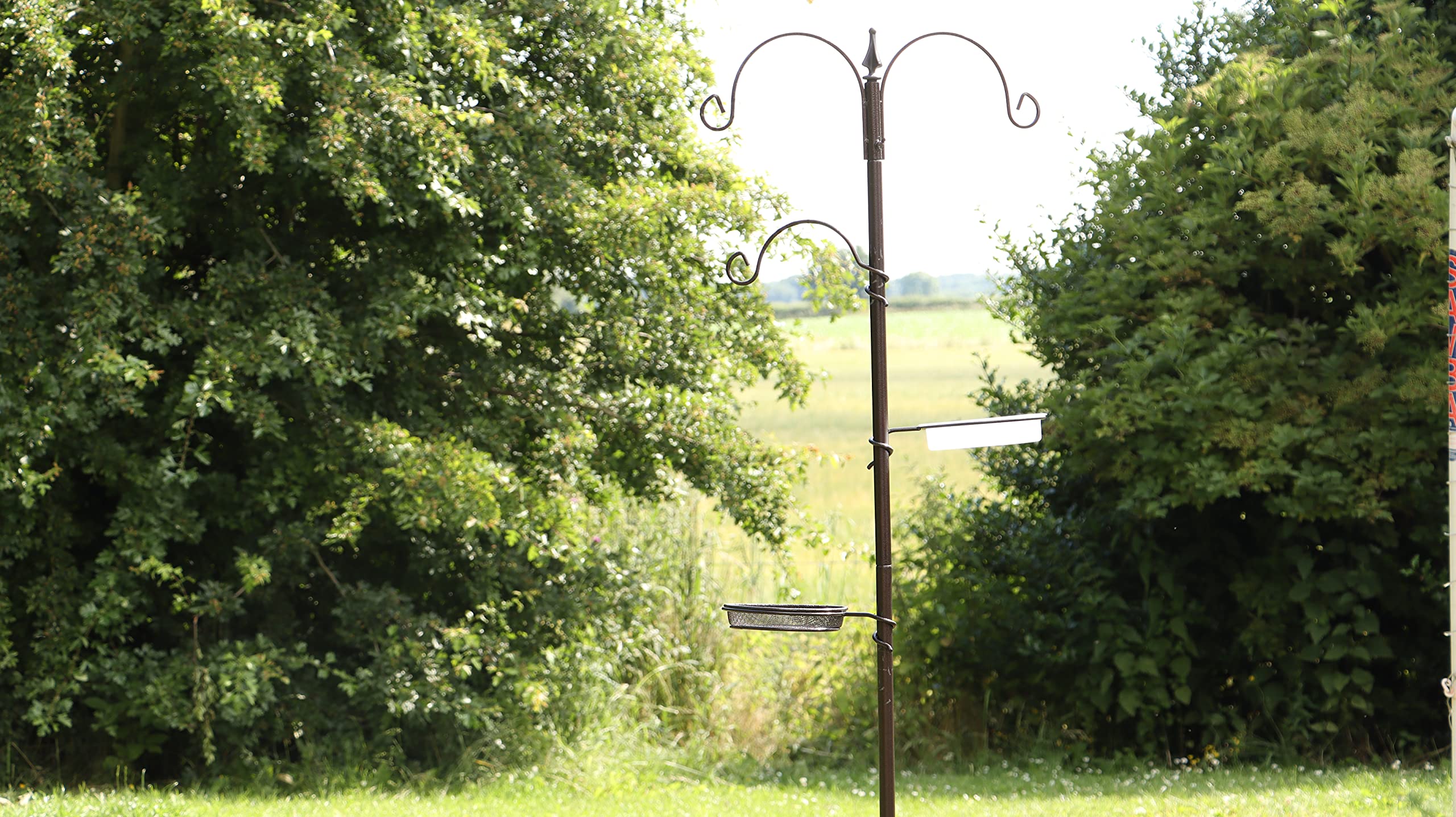 DIVCHI Hanging Bird Feeder with 2 Dishes - Garden Decor for Small Birds