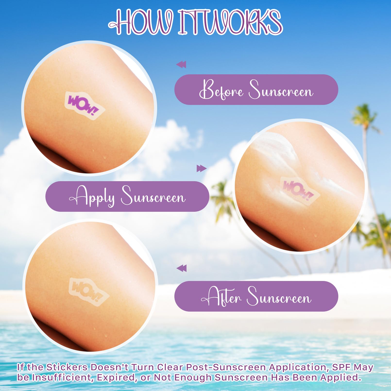 80 Pcs UV Detection Stickers for Sunscreen - Know When to Reapply Sunscreen, Safe & Waterproof UV Protection Stickers - Perfect for Beach, Pool & Outdoor Activities