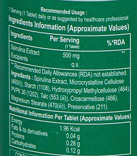 HealthAid Spirulina 500mg 60 Tablets | Organic Superfood Supplement for Immune Support & Detox | Perfect for Daily Wellness Routine & Energy Boost