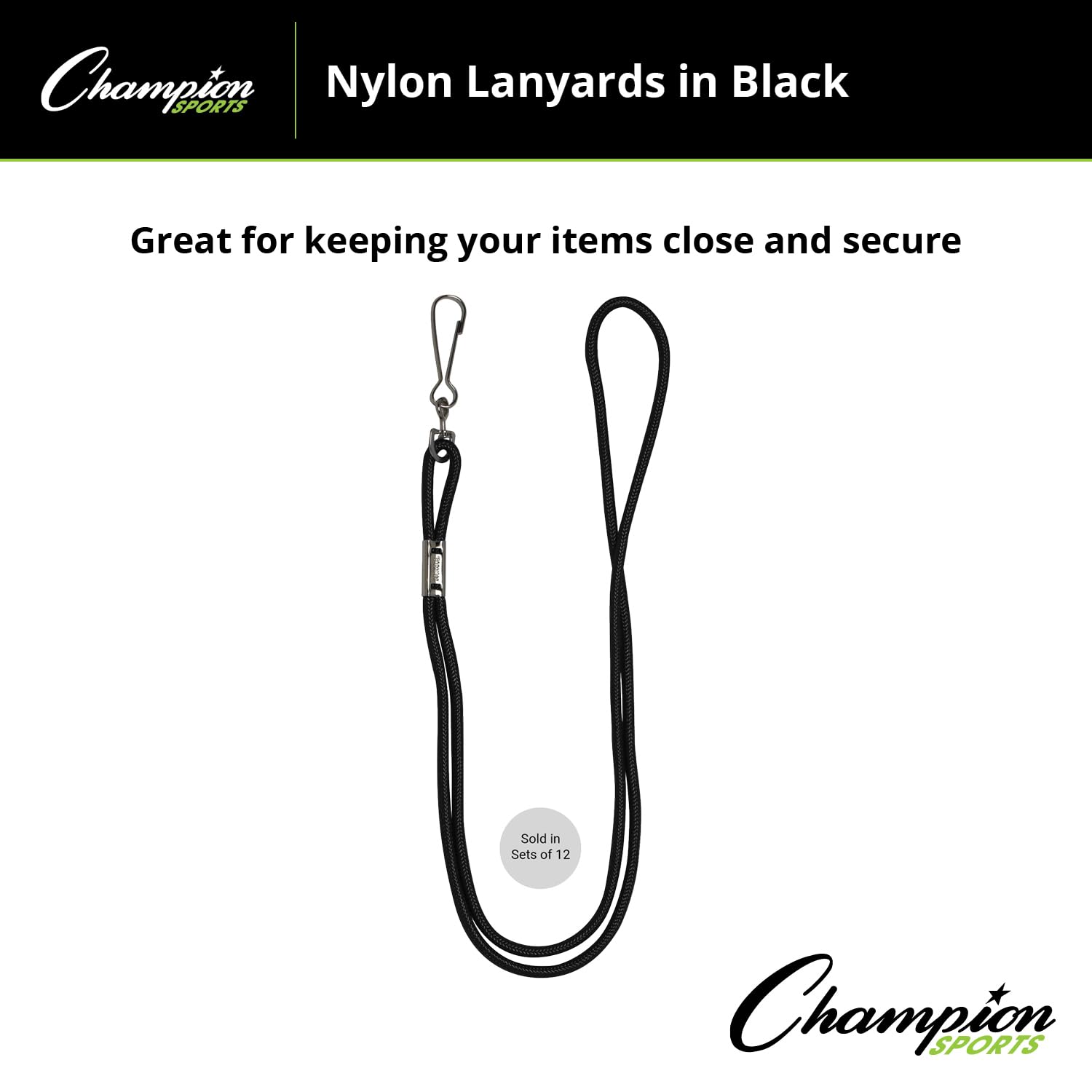 Champion Sports Lanyards - Durable Nylon for ID Badges & Keys