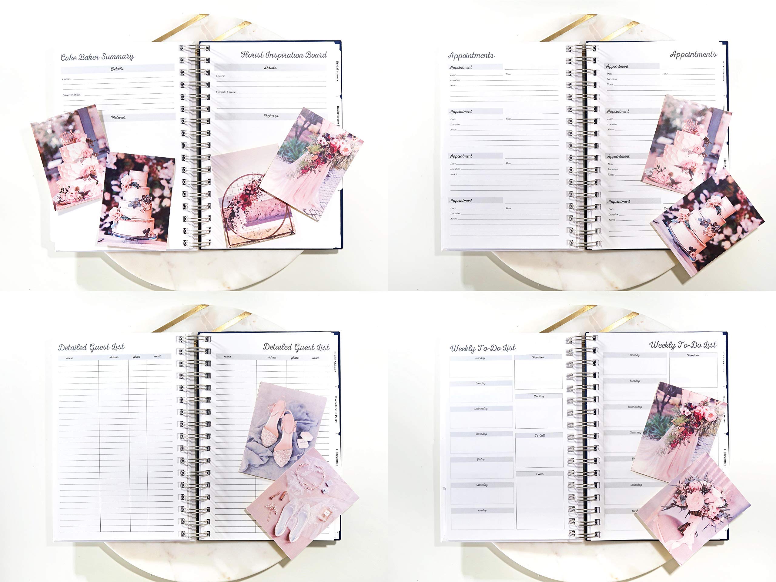 Elegant Pink Wedding Planner for Mother of the Bride - 6 x 9 Inch Organizer with Floral Design | Perfect for Wedding Planning, Bridal Shower, and Special Occasions