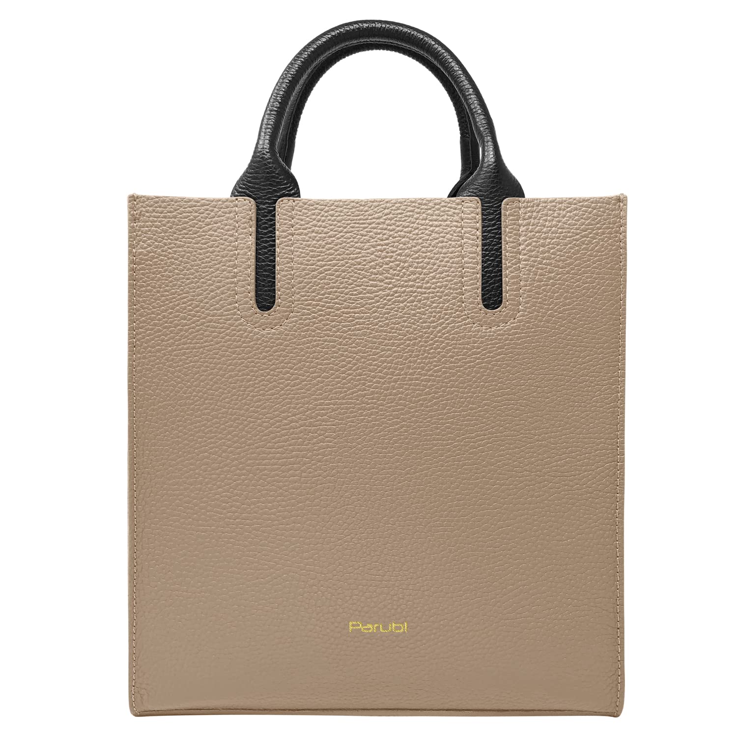 Parubi Women's Handbag with Shoulder Strap, Genuine Soft Leather, Made in Italy, Large Elegant Semi-Structured Shopping Tote with Handles - Clizia Model - Perfect for Work, Travel & Daily Use