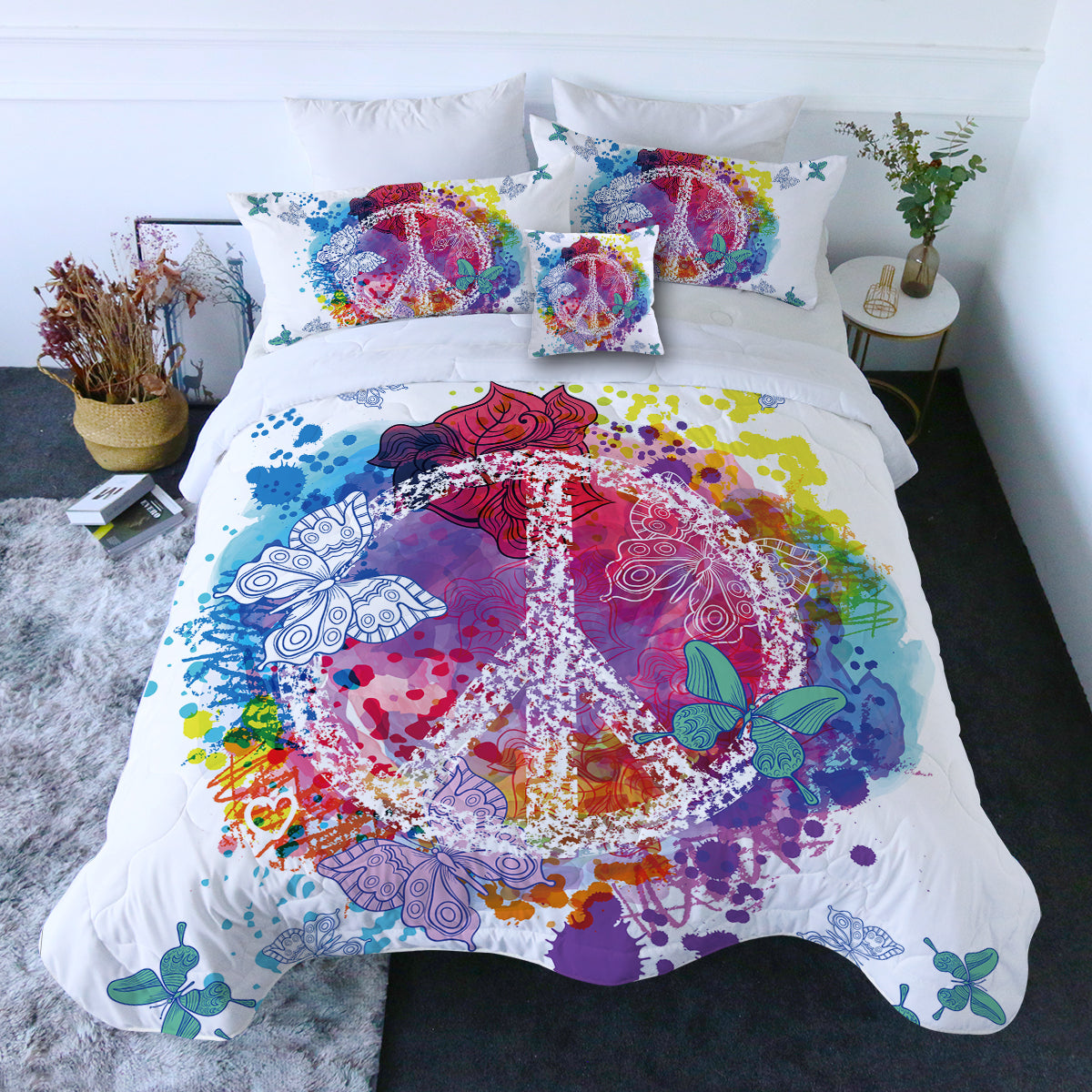 Peace on the Beach Quilt Set - Soft & Comfortable Coastal Bedding for Summer - Perfect for Beach Houses, Guest Rooms & Vacation Homes