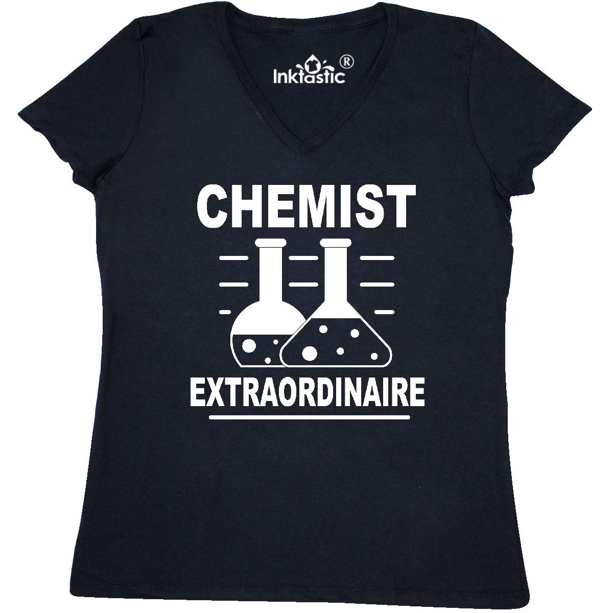 Inktastic Chemist Science Teacher Gift Women's V-Neck T-Shirt - Perfect for Science Class, Lab Work & Nerdy Fashion