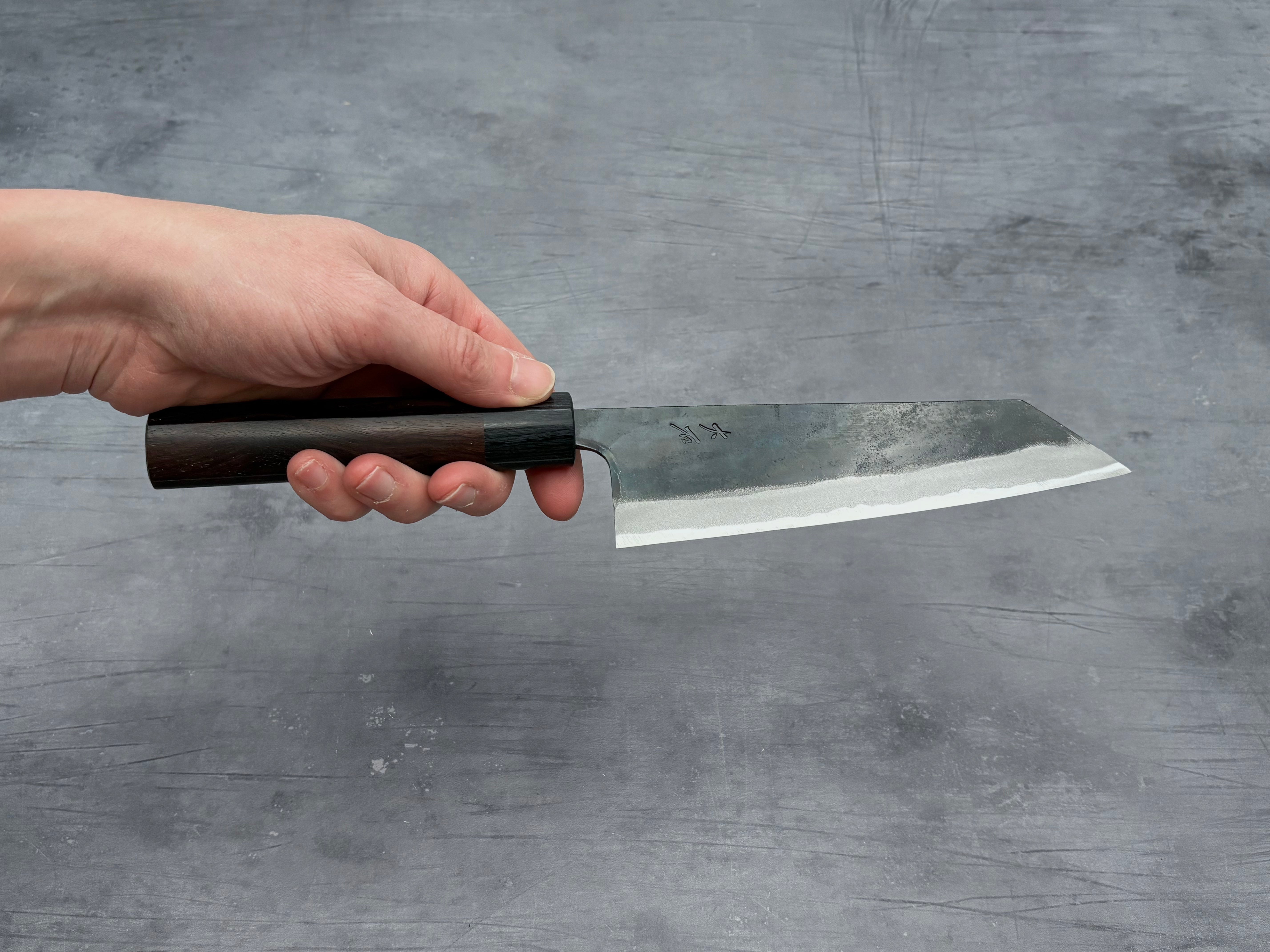 Premium Ohishi Aogami #1 Kurouchi Bunka Knife - Japanese High Carbon Steel Chef Knife for Slicing, Dicing & Precision Cutting - Perfect for Home Chefs & Professional Kitchens