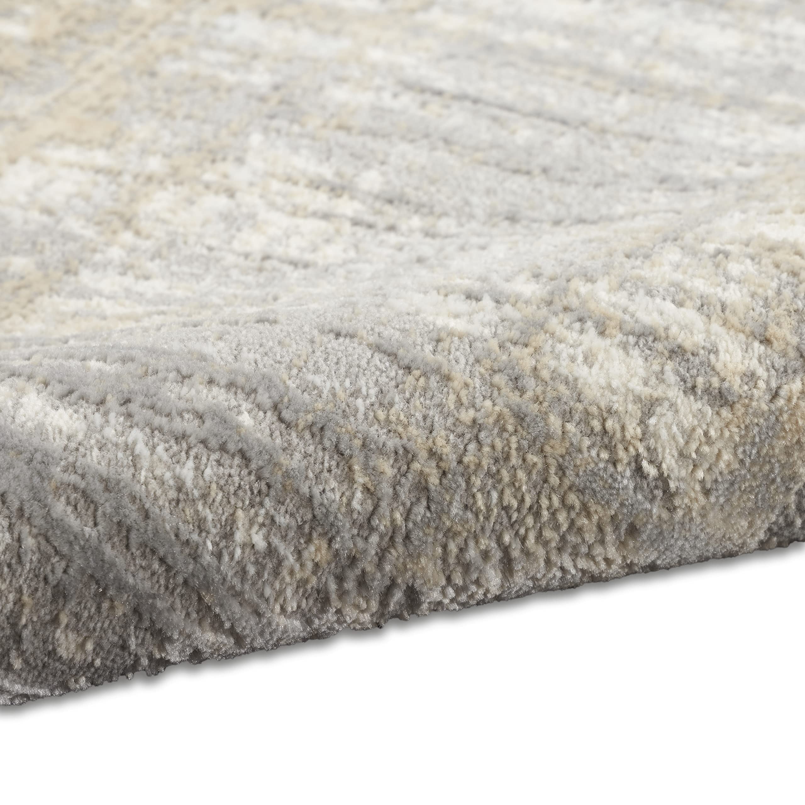 Calvin Klein CK005 Modern Grey/Ivory 8x10 Area Rug - Non-Shedding, Easy Clean - Perfect for Bedroom, Living Room, Dining Room & Kitchen Decor