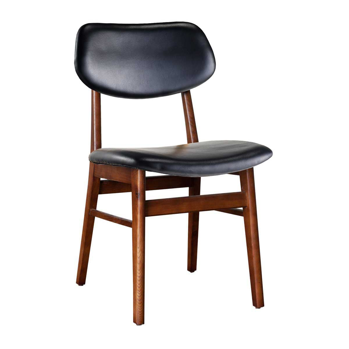 Ari Genuine Leather Dining Chair - Walnut Brown - Modern & Comfortable Seat for Home, Kitchen, or Restaurant Use