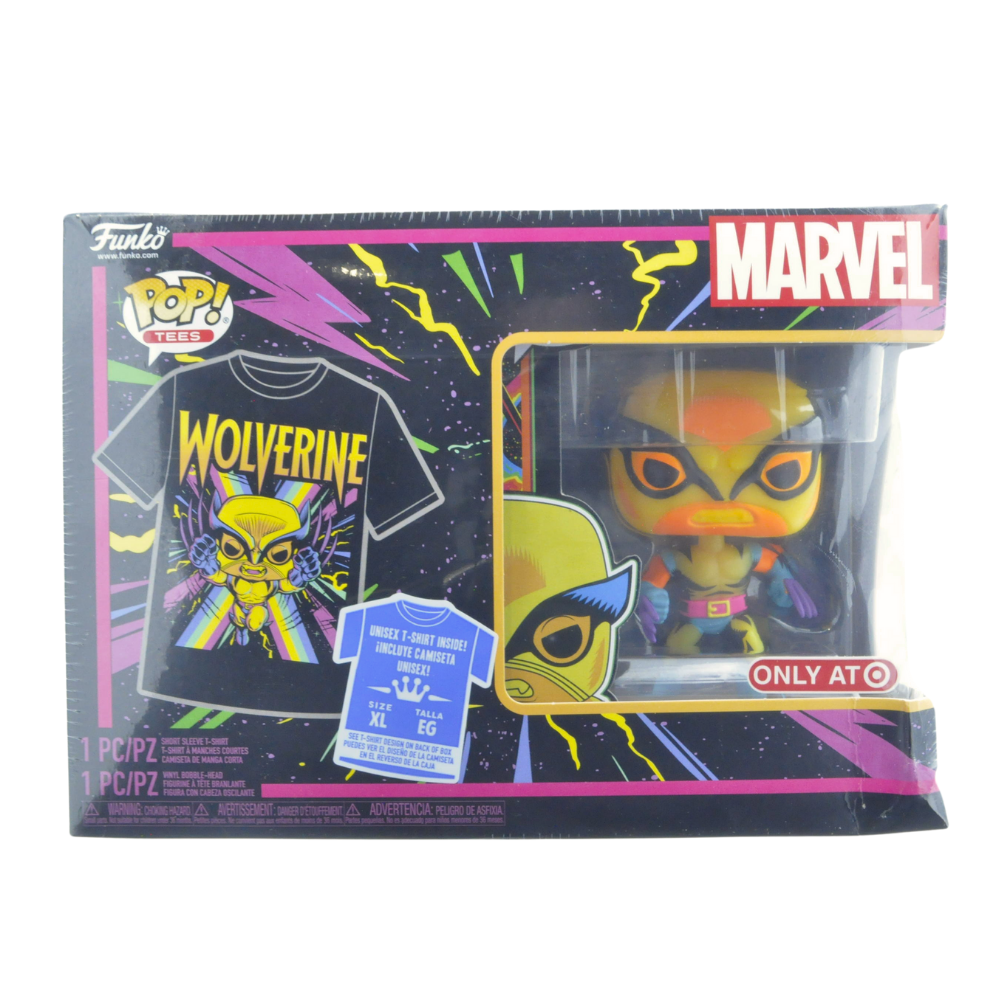 Funko Pop! Marvel Wolverine Black Light Vinyl Figure & Exclusive Black Light T-Shirt (XL, Sealed) - Target Exclusive Collectible for Comic Fans & Home Decor