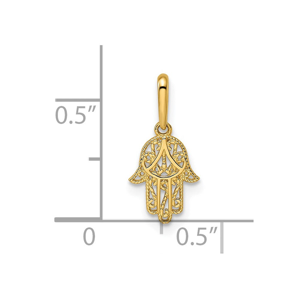 Gold Filigree Hamsa Hand Pendant Necklace YC1502 - Elegant Jewelry for Protection & Good Luck | Perfect for Gifts, Meditation & Spiritual Wear