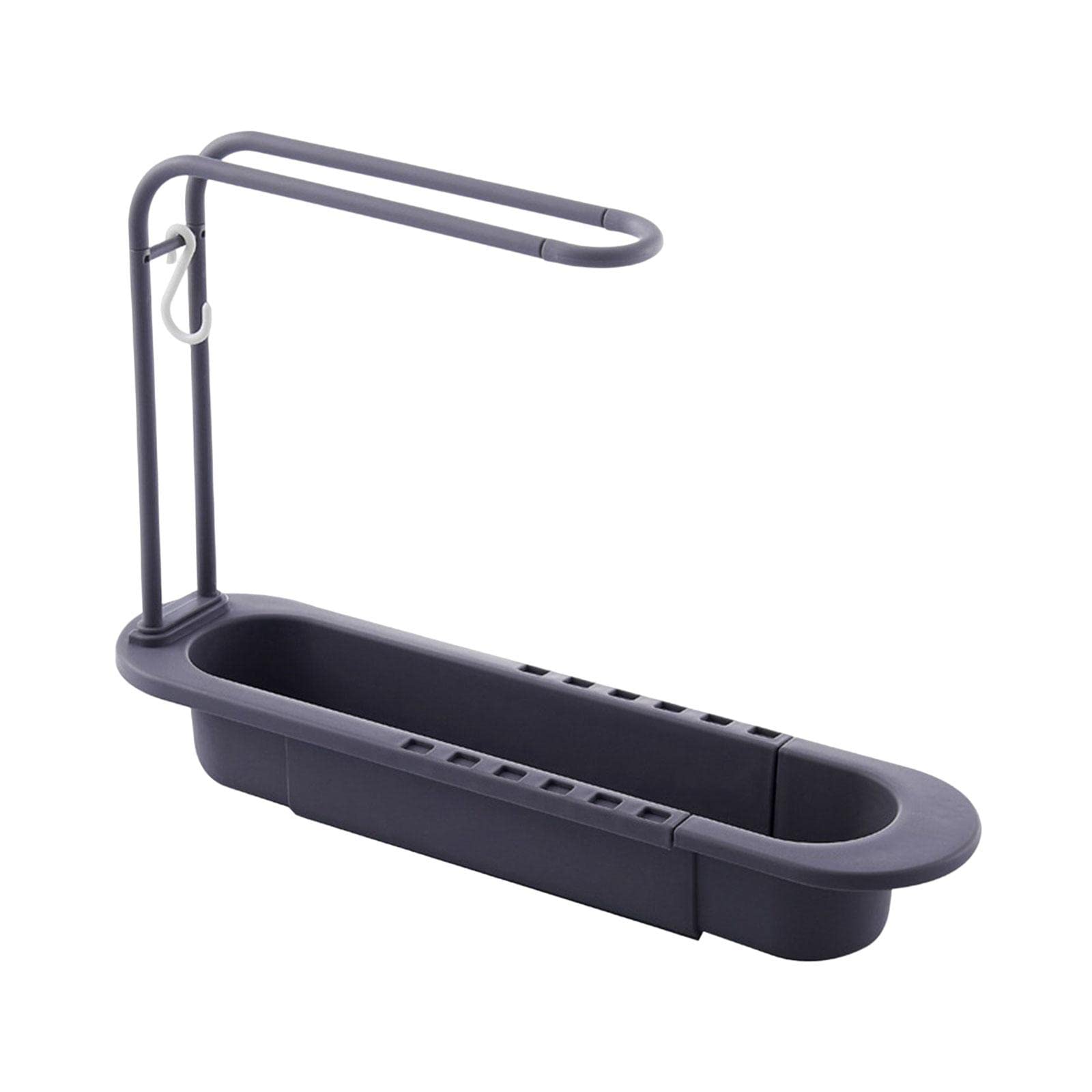**Gazechimp Expandable Sink Drain Rack - Adjustable Kitchen Sink Storage Basket for Sponges & Cloths, Space-Saving Organizer (Gray) - Perfect for Small Kitchens & Tight Spaces**