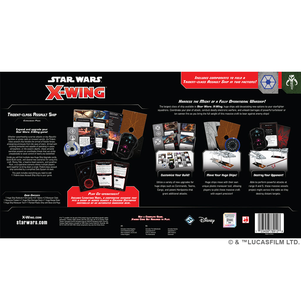 Star Wars X-Wing 2nd Edition Trident Class Assault Ship Expansion - Miniature Tabletop Game for Epic Space Battles | Perfect for Strategy Gamers and Star Wars Collectors